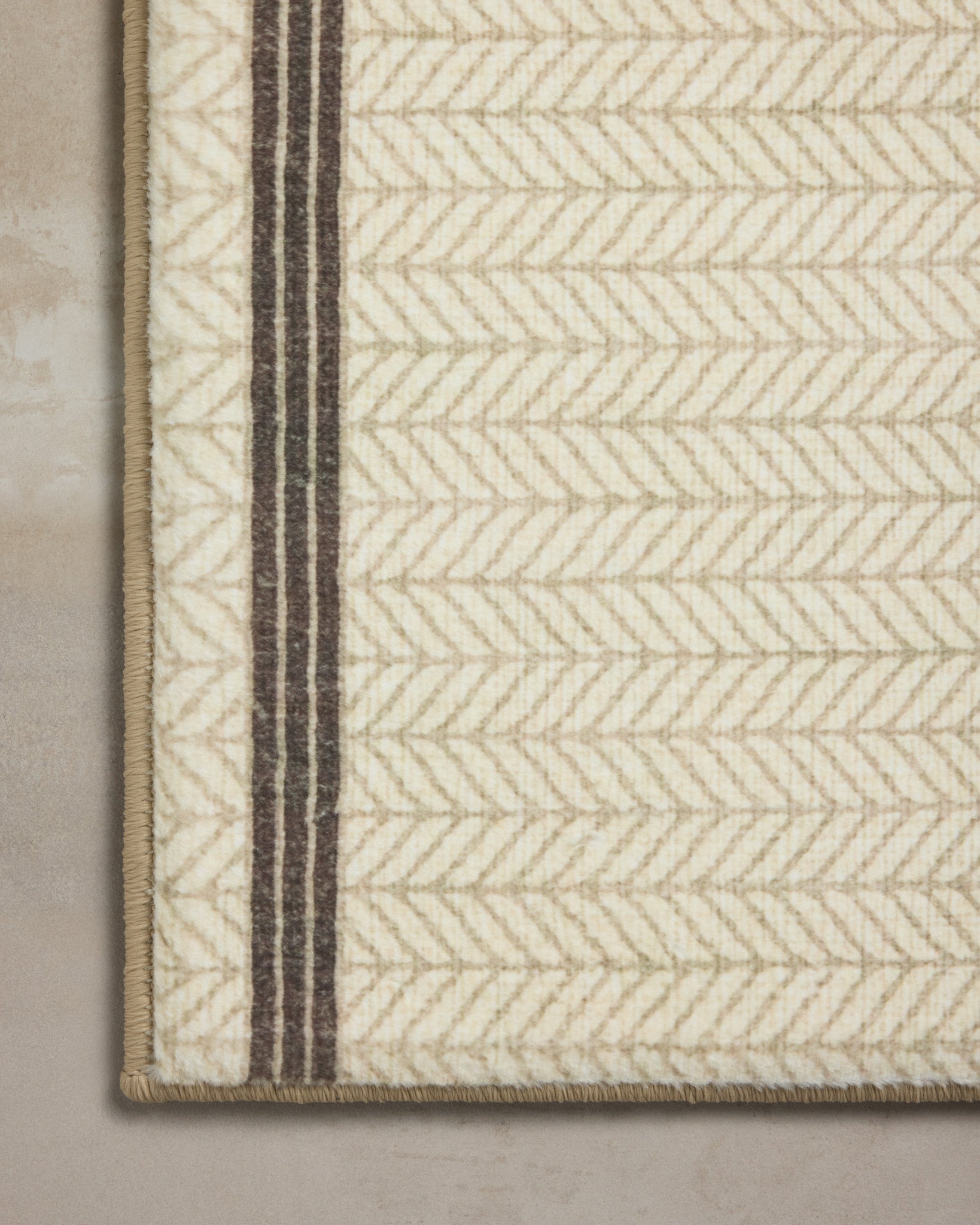 Chris Loves Julia x Loloi Marvin Ivory / Charcoal Bath Mat - Rug & Weave