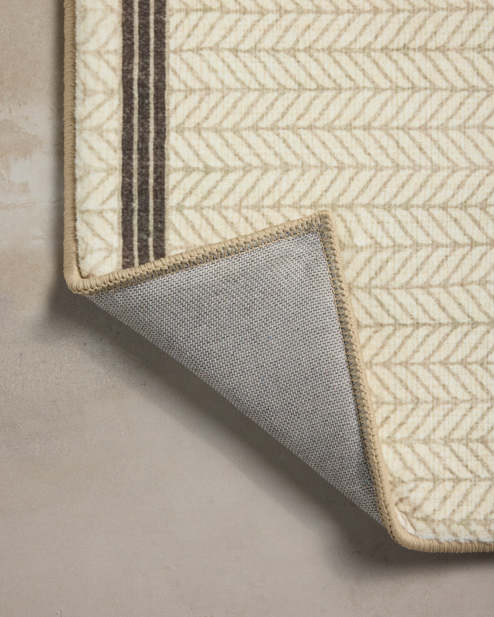 Chris Loves Julia x Loloi Marvin Ivory / Charcoal Bath Mat - Rug & Weave