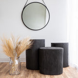 Soleil Wood Side Table - Black