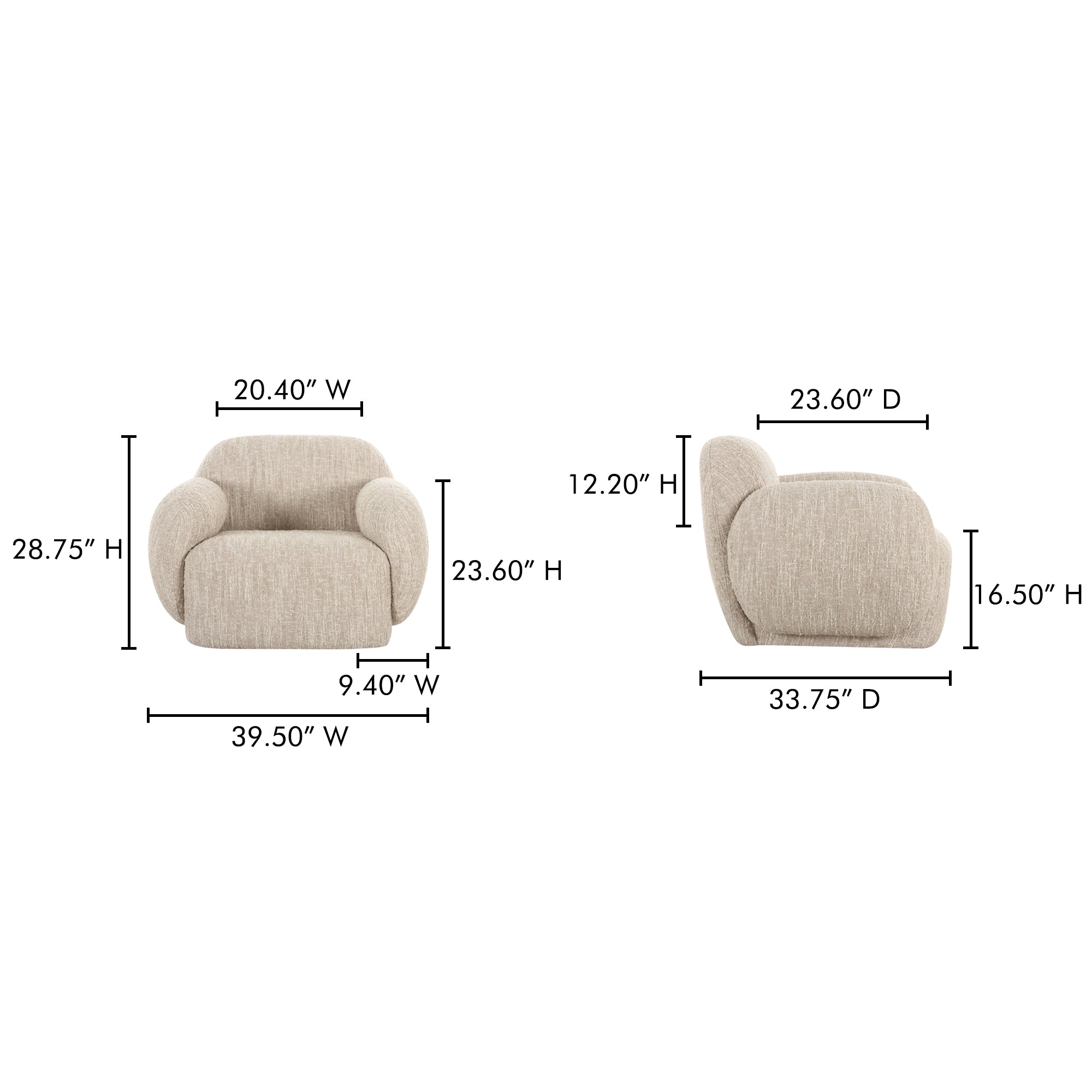 Hazel Lounge Chair FURNITURE - lounge chair Moe's Furniture