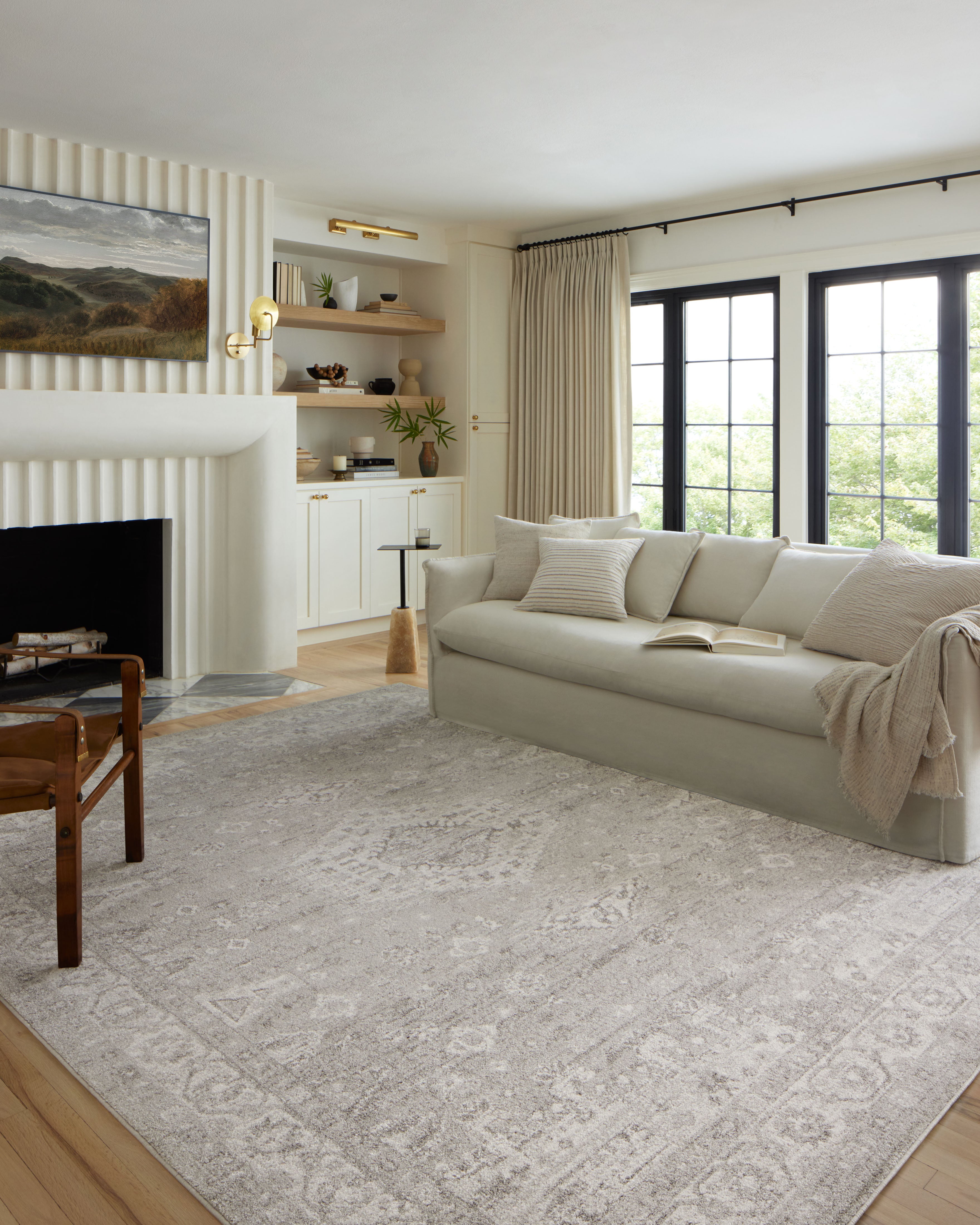 Loloi Odette Silver / Ivory Rug 0-RUGS-patterned Loloi