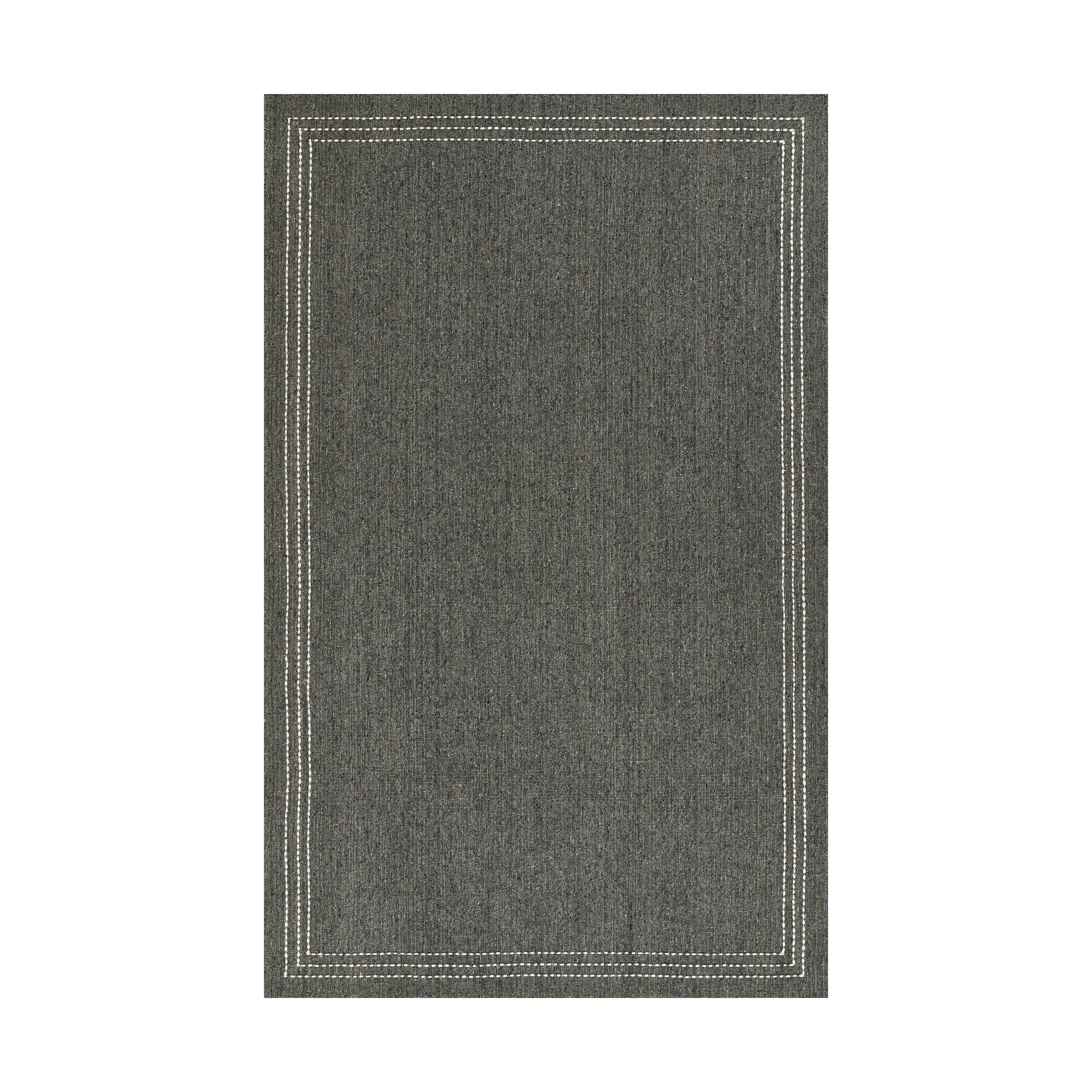Olivier Border Hand Loomed Rug RUGS - wool Momeni Charcoal 2'3" x 8' Runner
