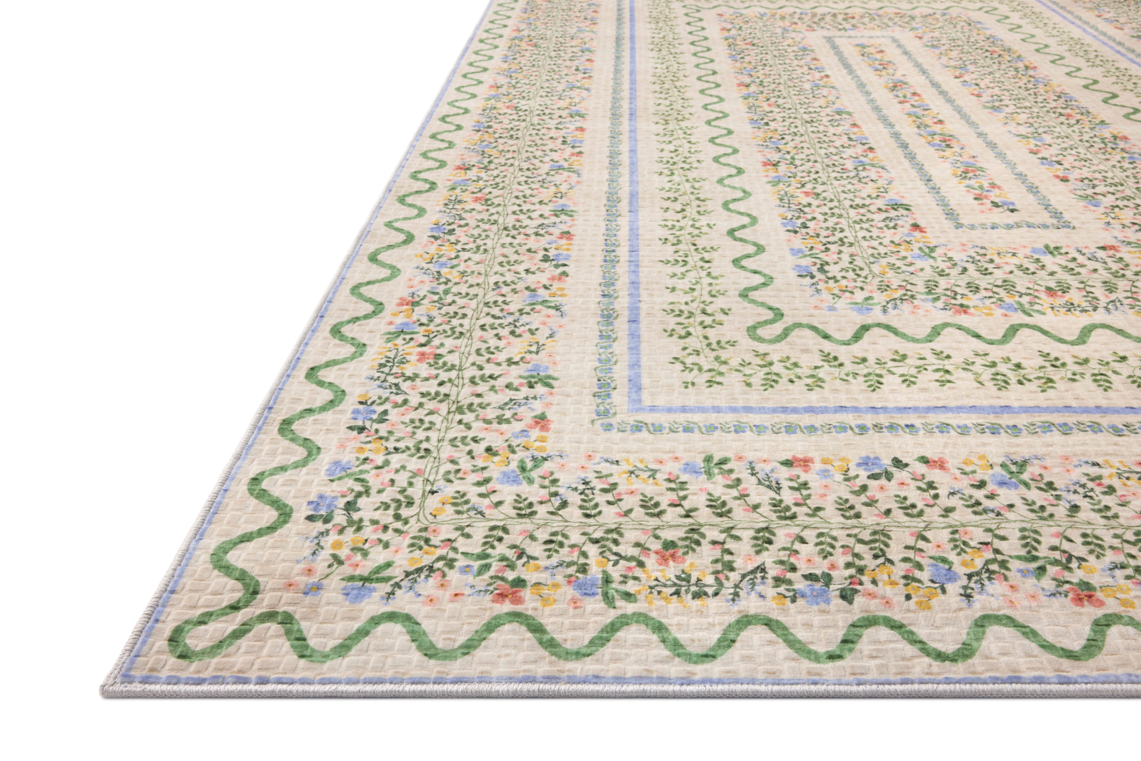 Rifle Paper Co. x Loloi Orchard Ivory / Multi Machine Washable Rug, 18" x 18" – view 2