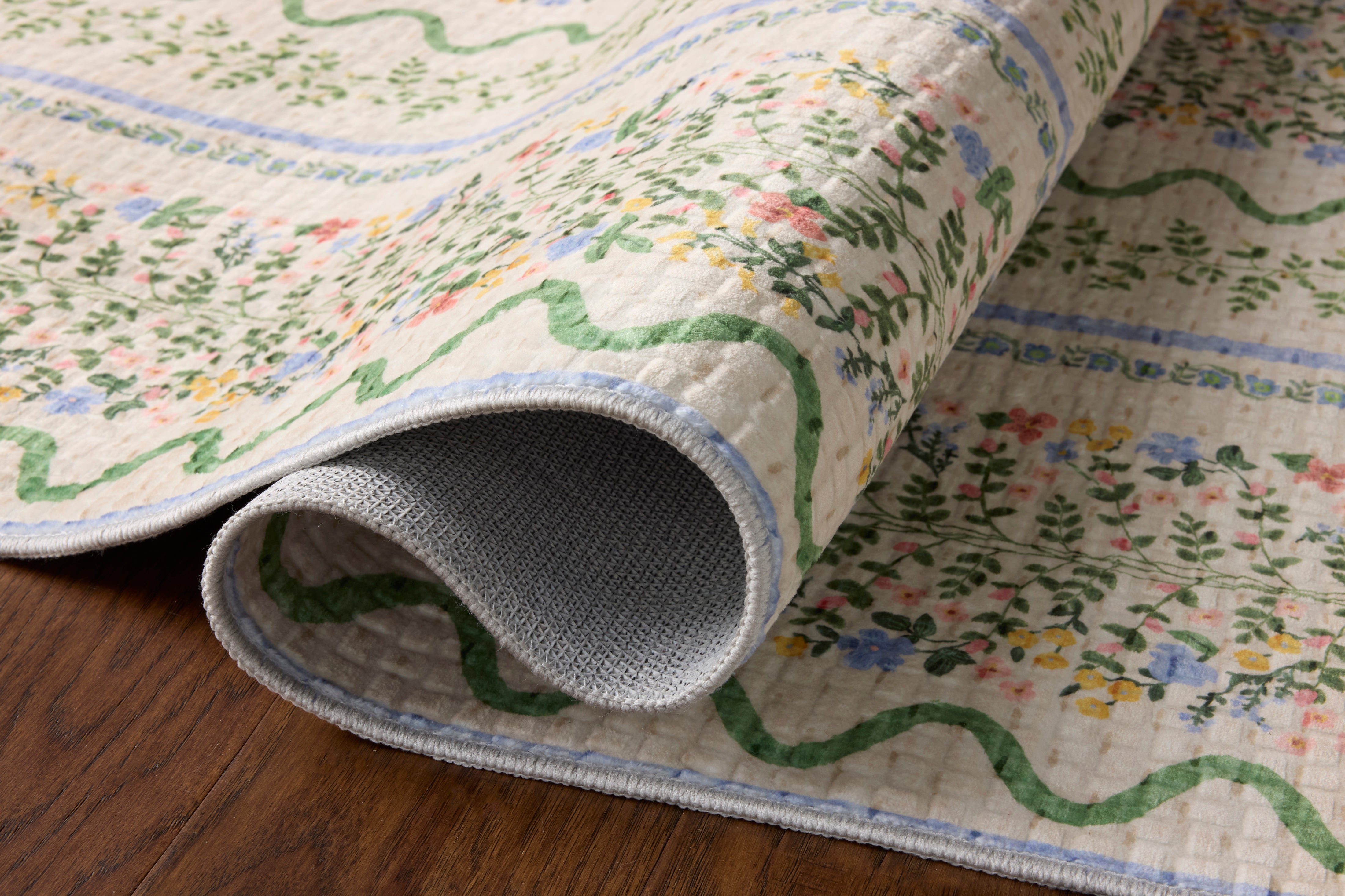 Rifle Paper Co. x Loloi Orchard Ivory / Multi Machine Washable Rug, 18" x 18" – view 3