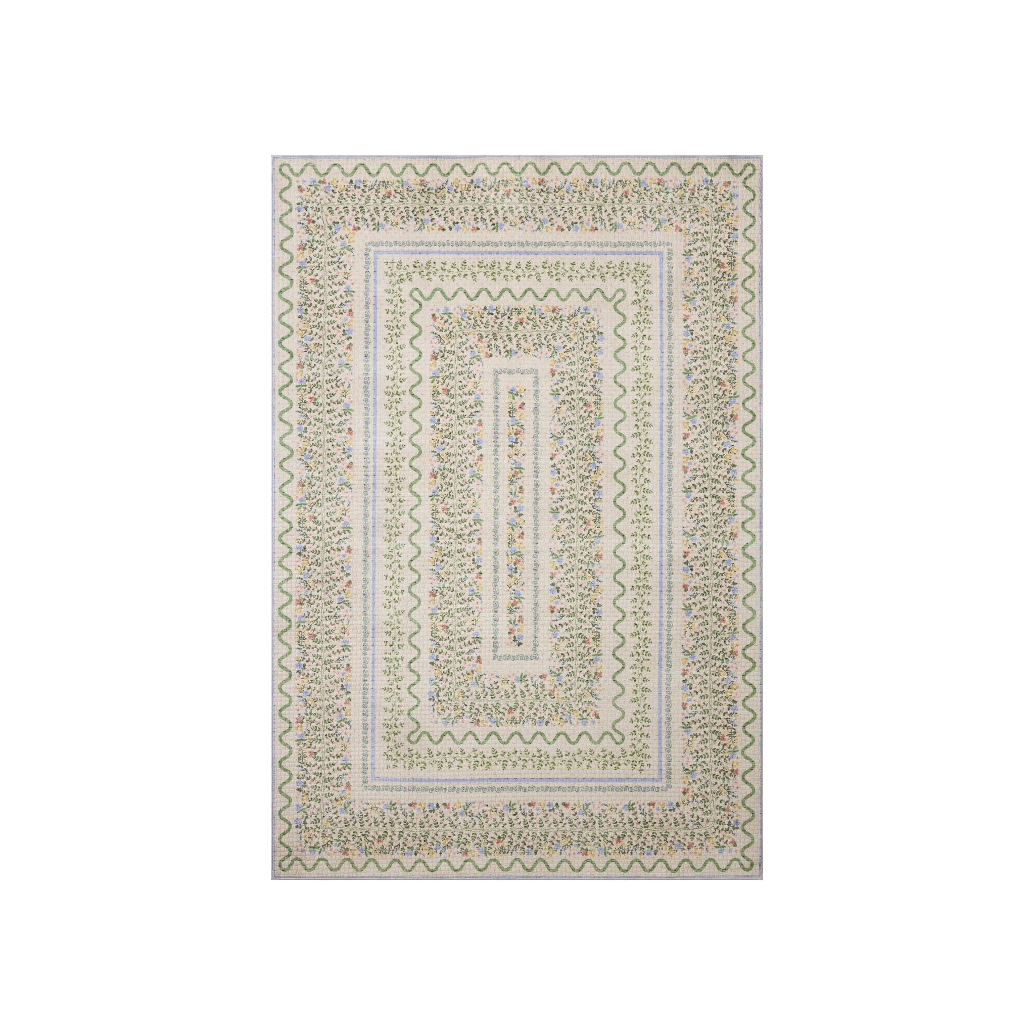 Rifle Paper Co. x Loloi Orchard Ivory / Multi Machine Washable Rug, 18" x 18"