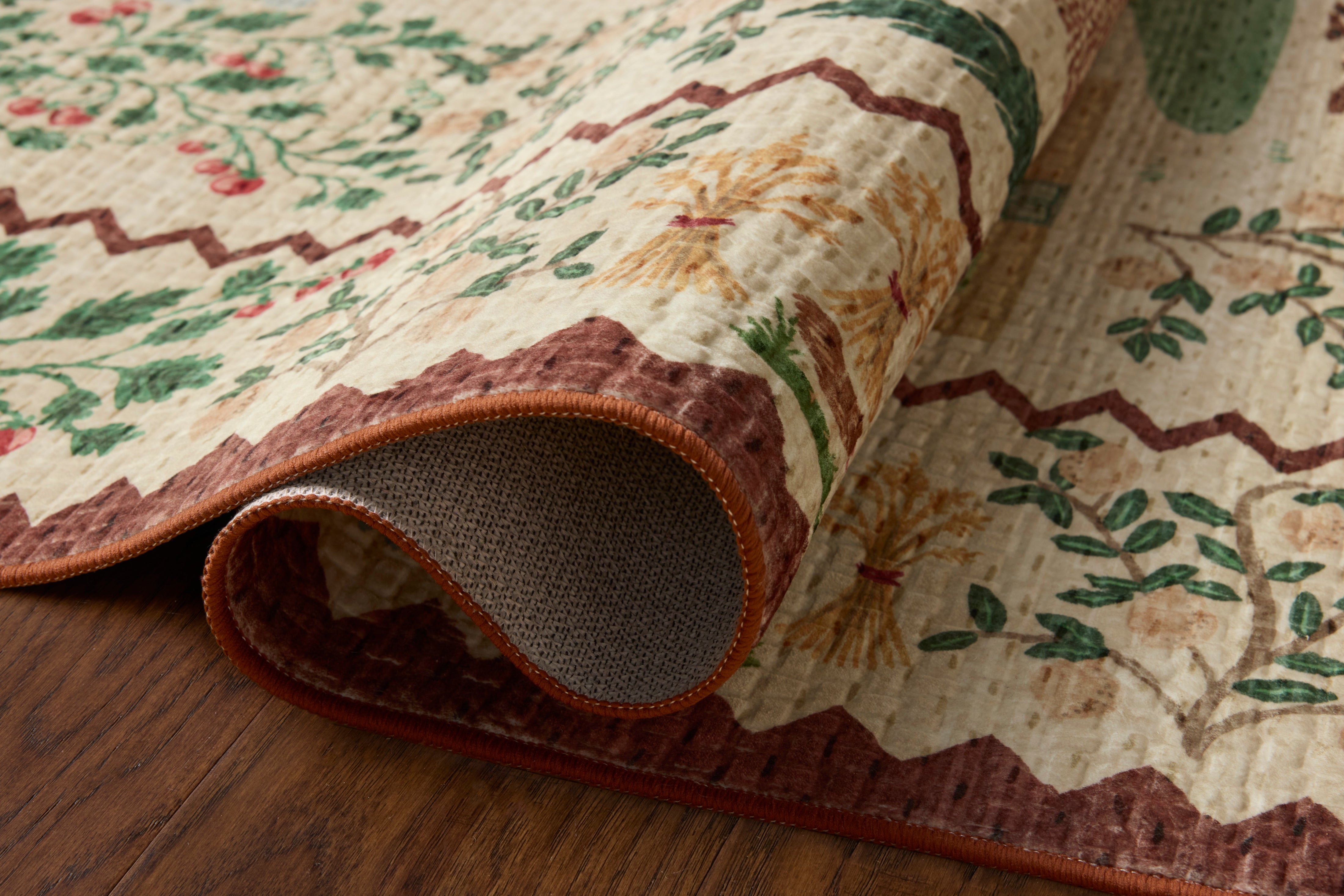 Rifle Paper Co. x Loloi Orchard Antique Ivory / Multi Machine Washable Rug, 18" x 18" – view 3