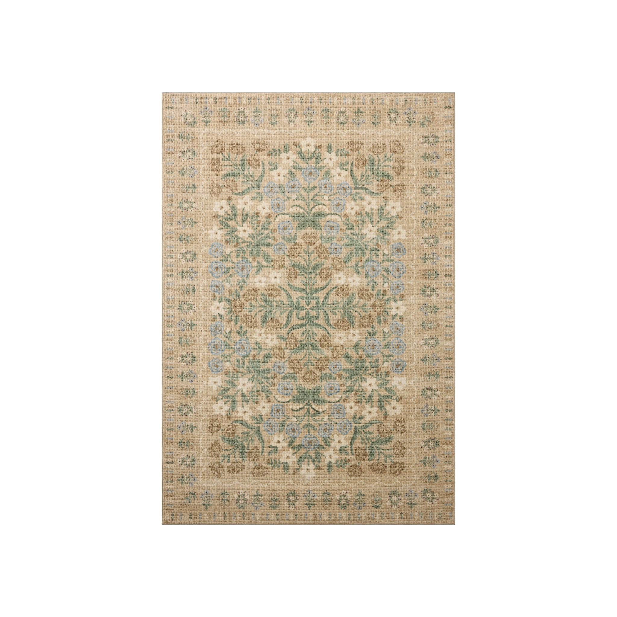 Rifle Paper Co. x Loloi Orchard Sand / Multi Machine Washable Rug, 18" x 18"