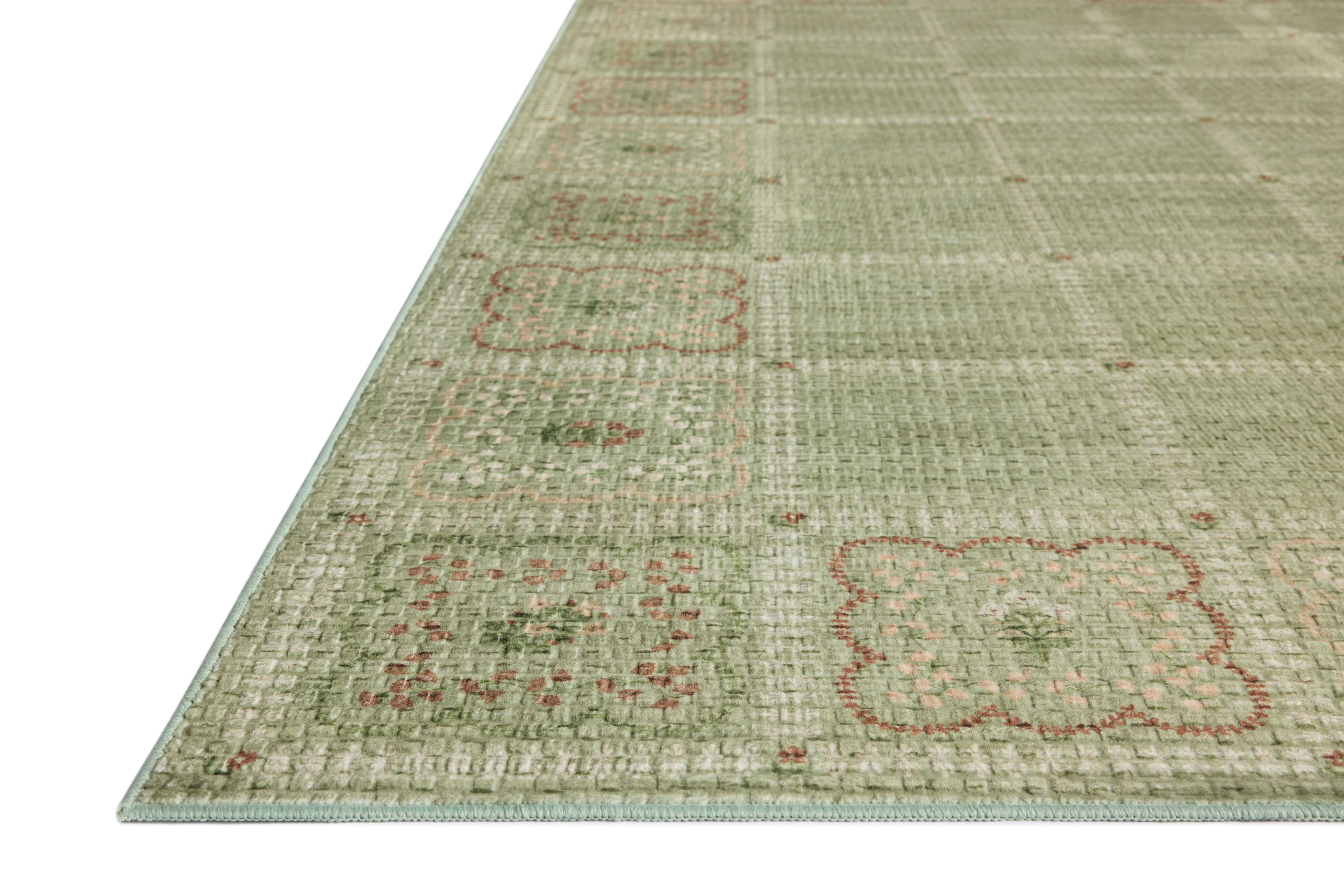 Rifle Paper Co. x Loloi Orchard Green / Multi Machine Washable Rug, 18" x 18" – view 2