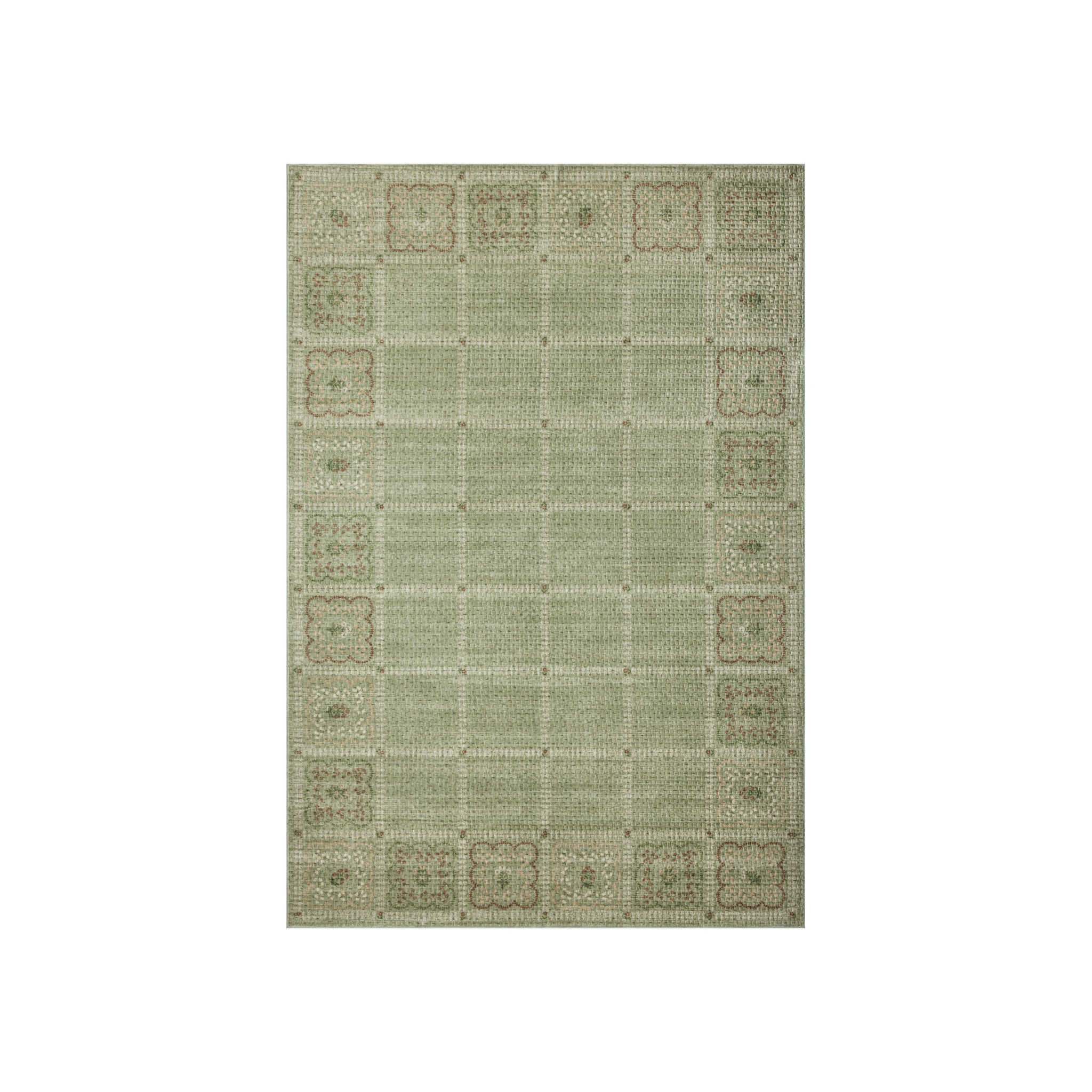 Rifle Paper Co. x Loloi Orchard Green / Multi Machine Washable Rug, 18" x 18"