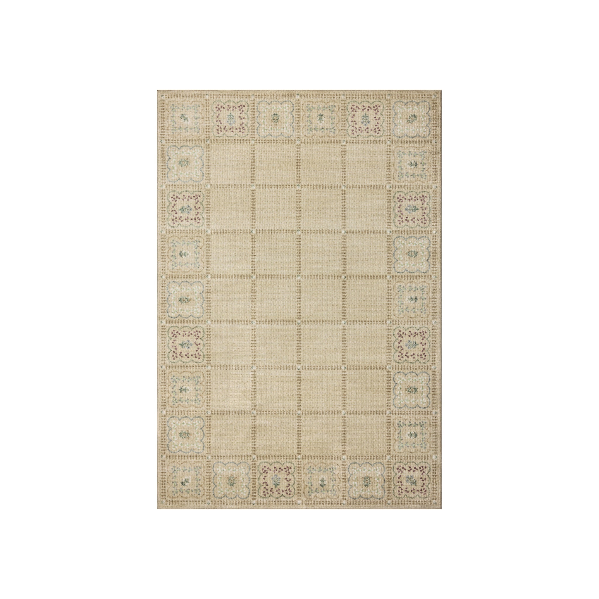 Rifle Paper Co. x Loloi Orchard Natural / Multi Machine Washable Rug, 18" x 18"