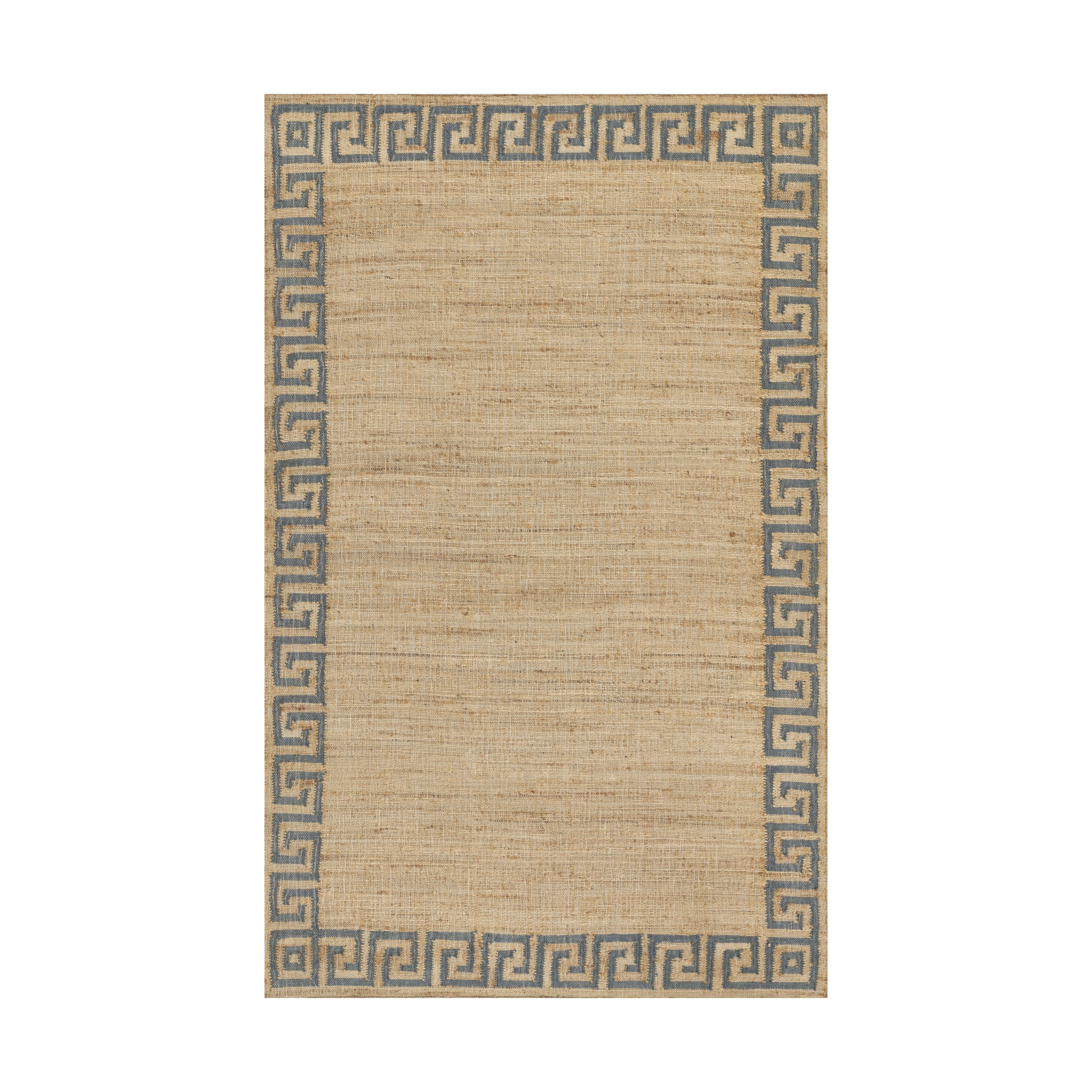 Orchard Greek Key Hand Woven Jute Rug RUGS - jute Momeni Blue 2' X 3'