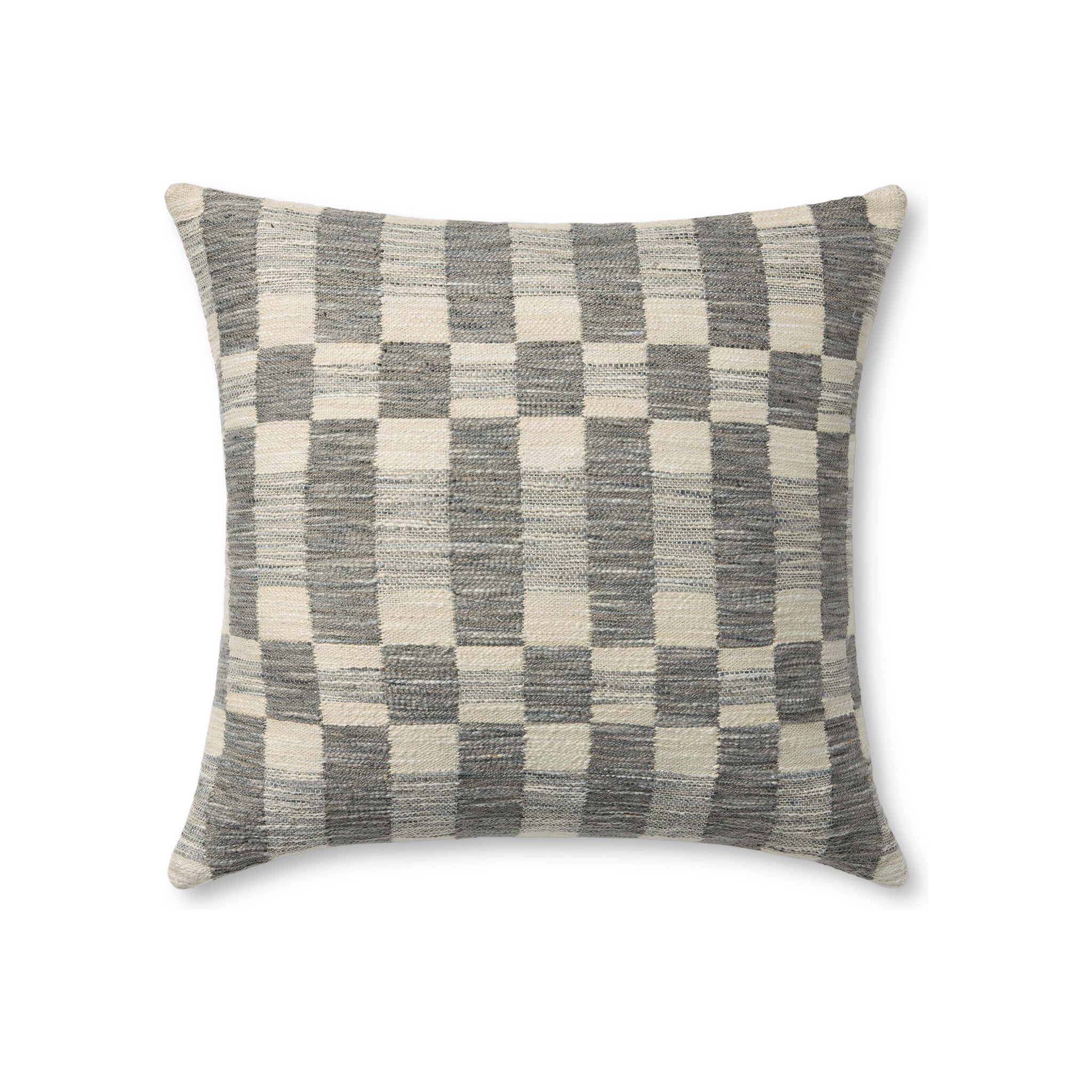 Amber Lewis x Loloi Adams Pillow, Charcoal / Ivory 18x18 Cover Only