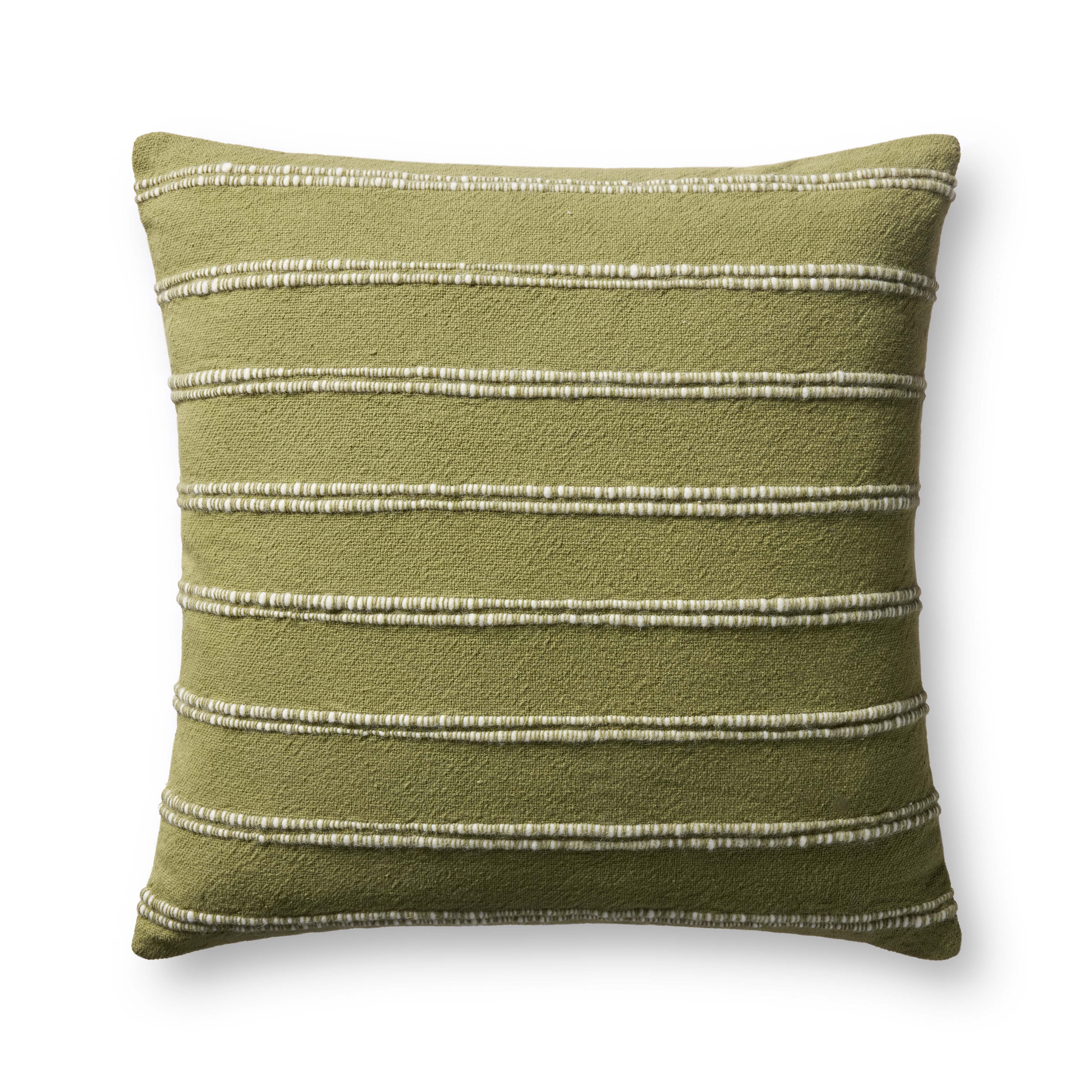 Magnolia Home by Joanna Gaines x Loloi Landry Green / Natural Pillow, Cover Only