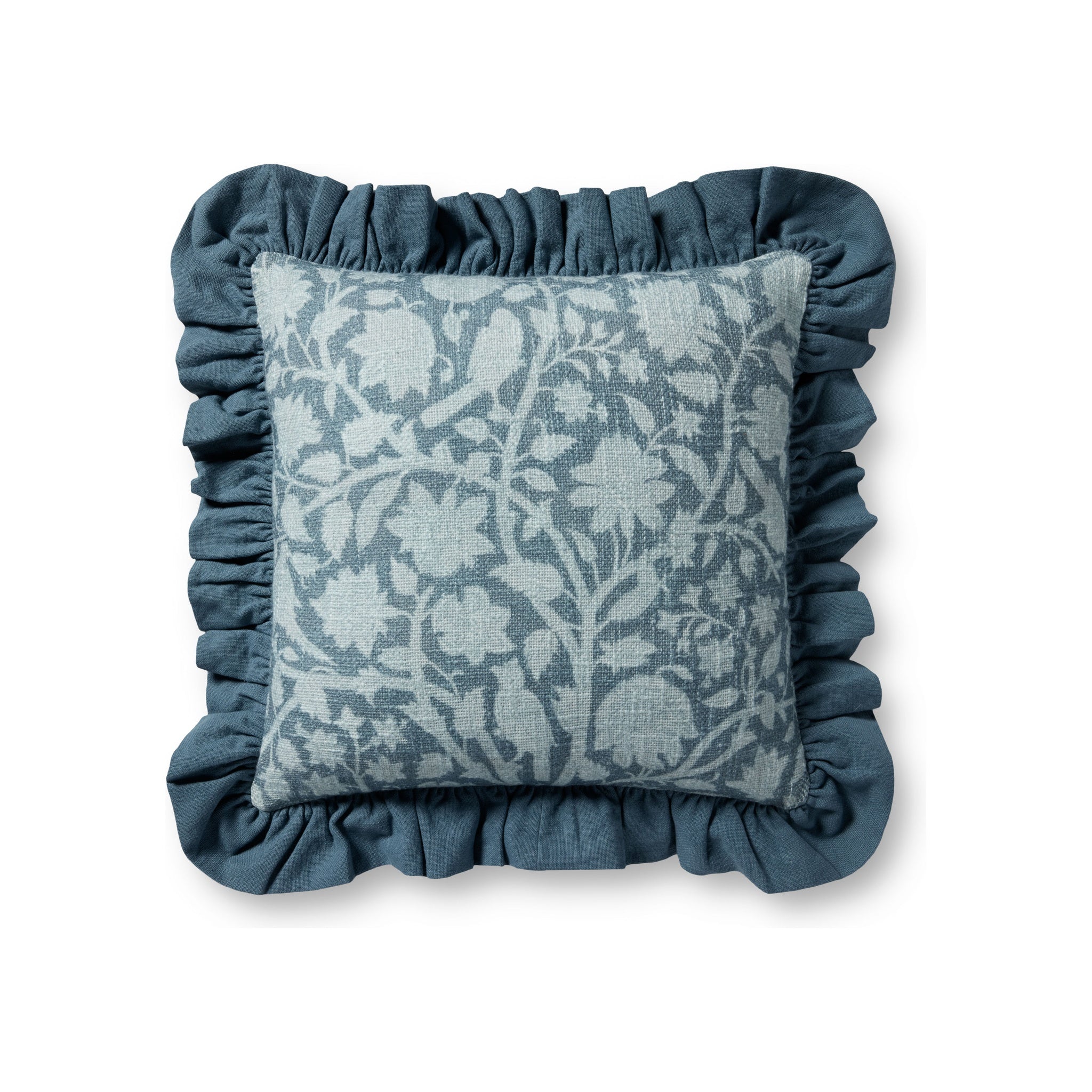 Chris Loves Julia x Loloi Kathleen Pillow, Blue 18x18 Cover Only