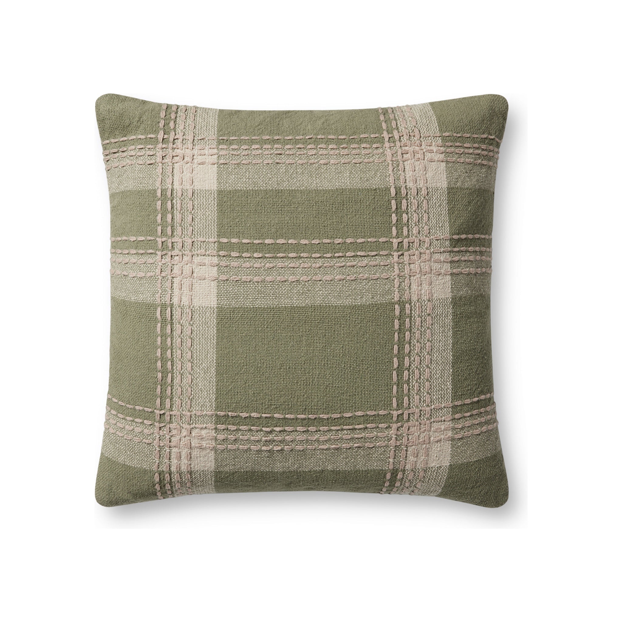 Jean Stoffer x Loloi Savannah Pillow, Green / Multi 18x18 Cover Only