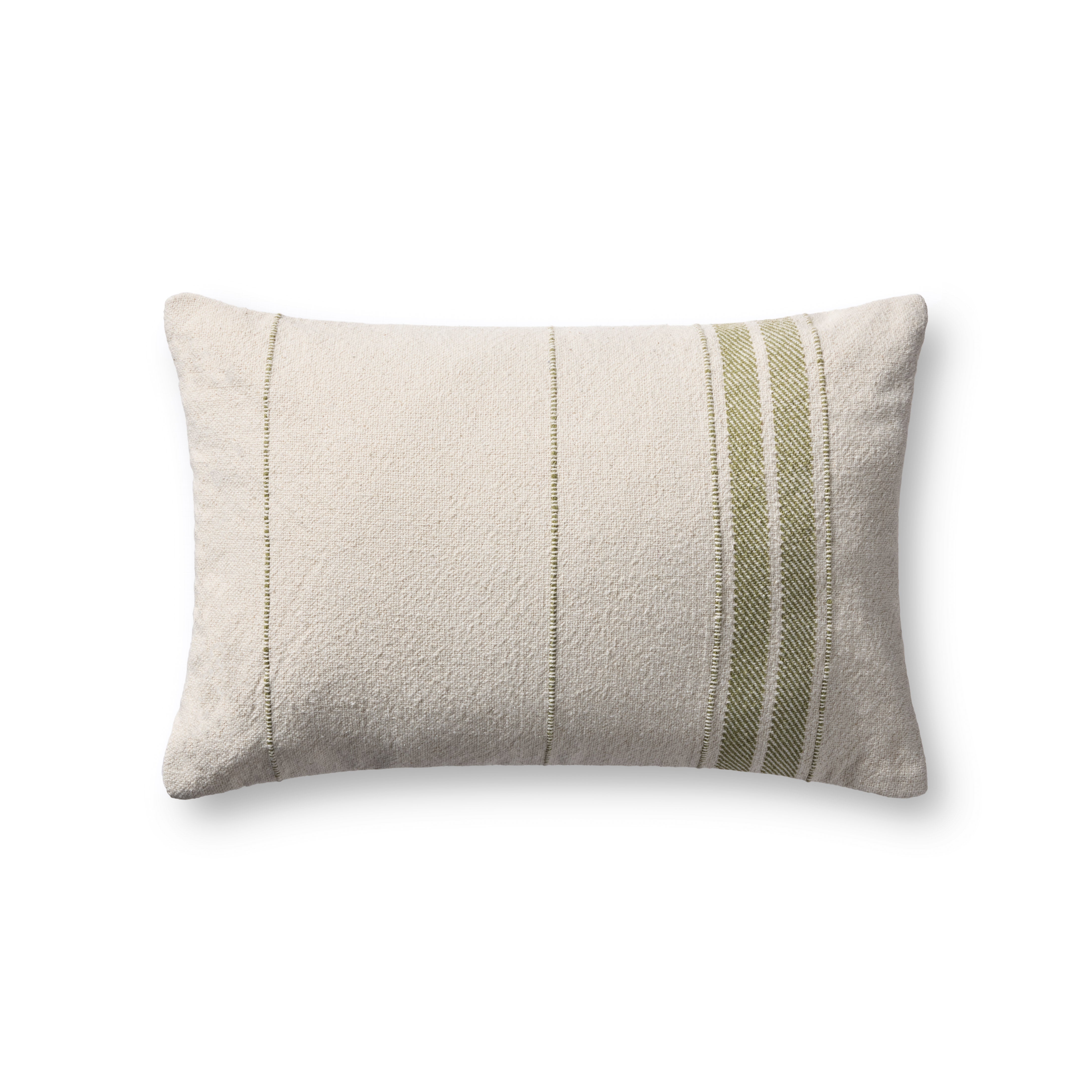 Magnolia Home by Joanna Gaines x Loloi Selena Natural / Green Pillow, Cover Only