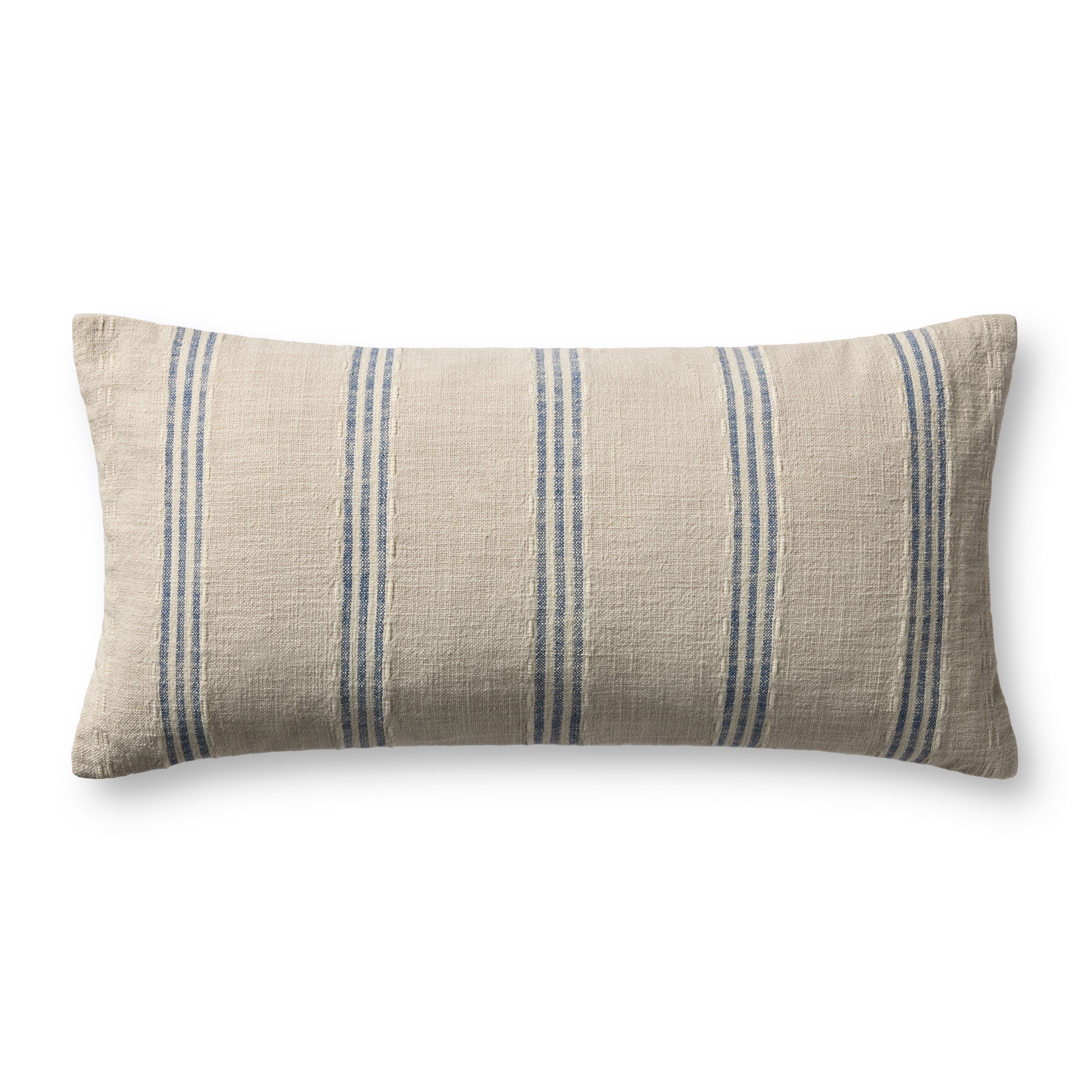 Magnolia Home by Joanna Gaines x Loloi Lincoln Natural / Blue Pillow, Cover Only
