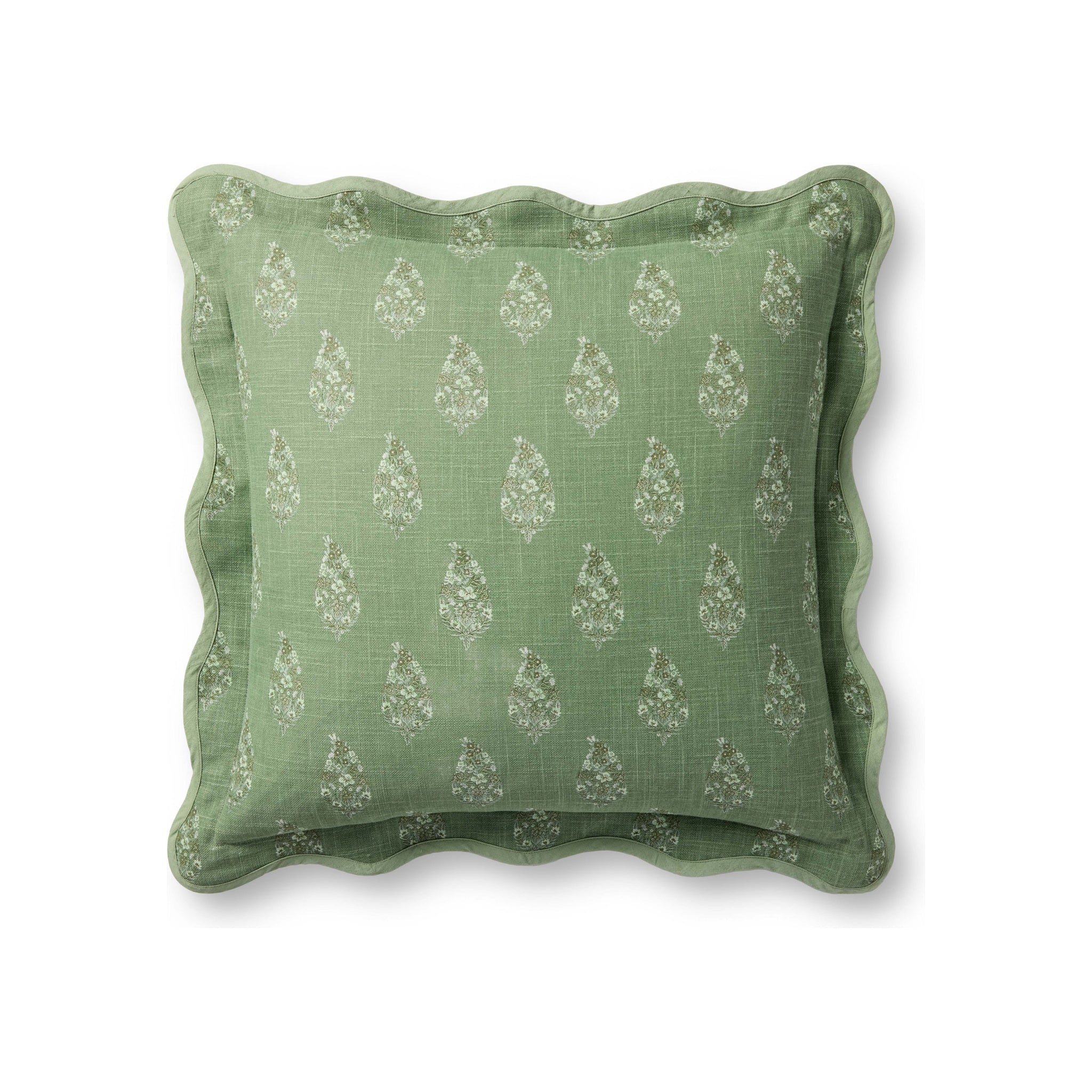 Rifle Paper Co x Loloi Paisley Pillow, Green / Multi 22x22 Cover Only