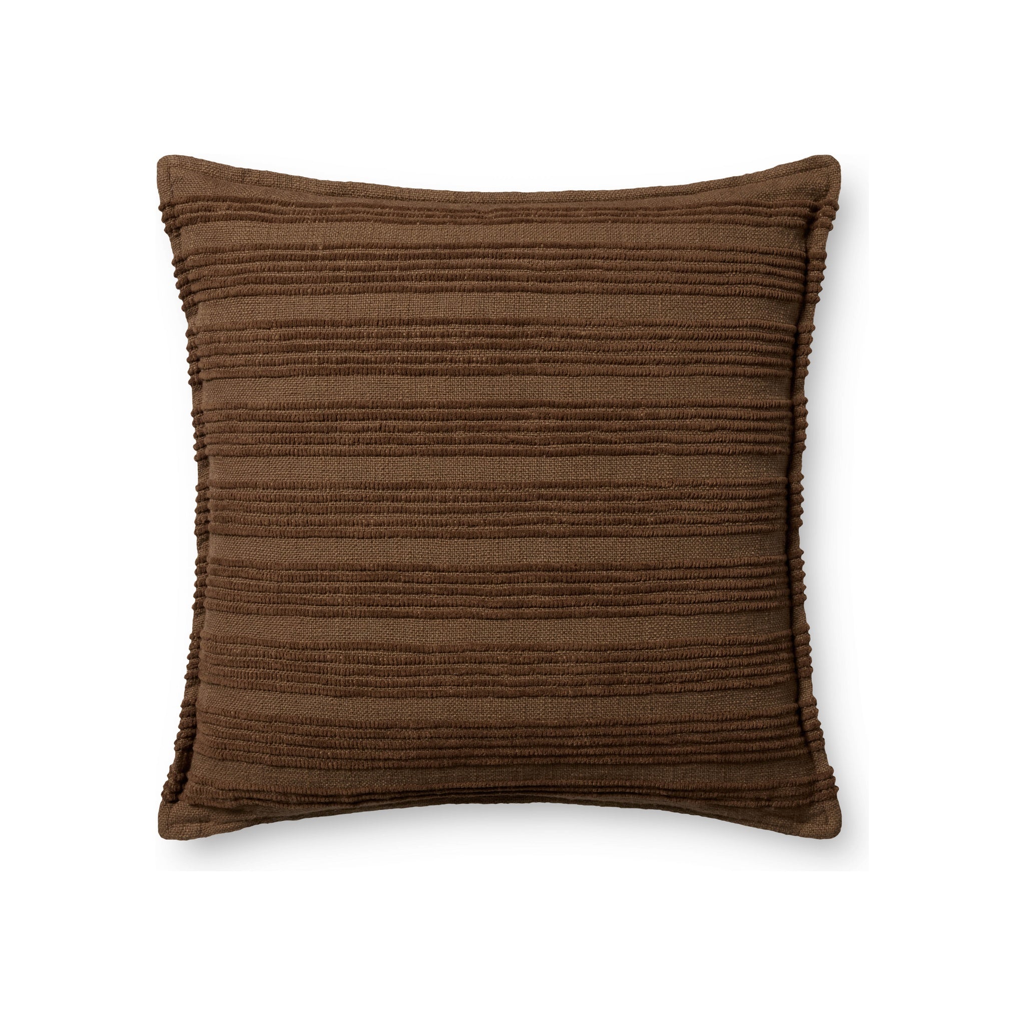 Amber Lewis x Loloi Aspyn Pillow, Brown 22" x 22" Cover Only