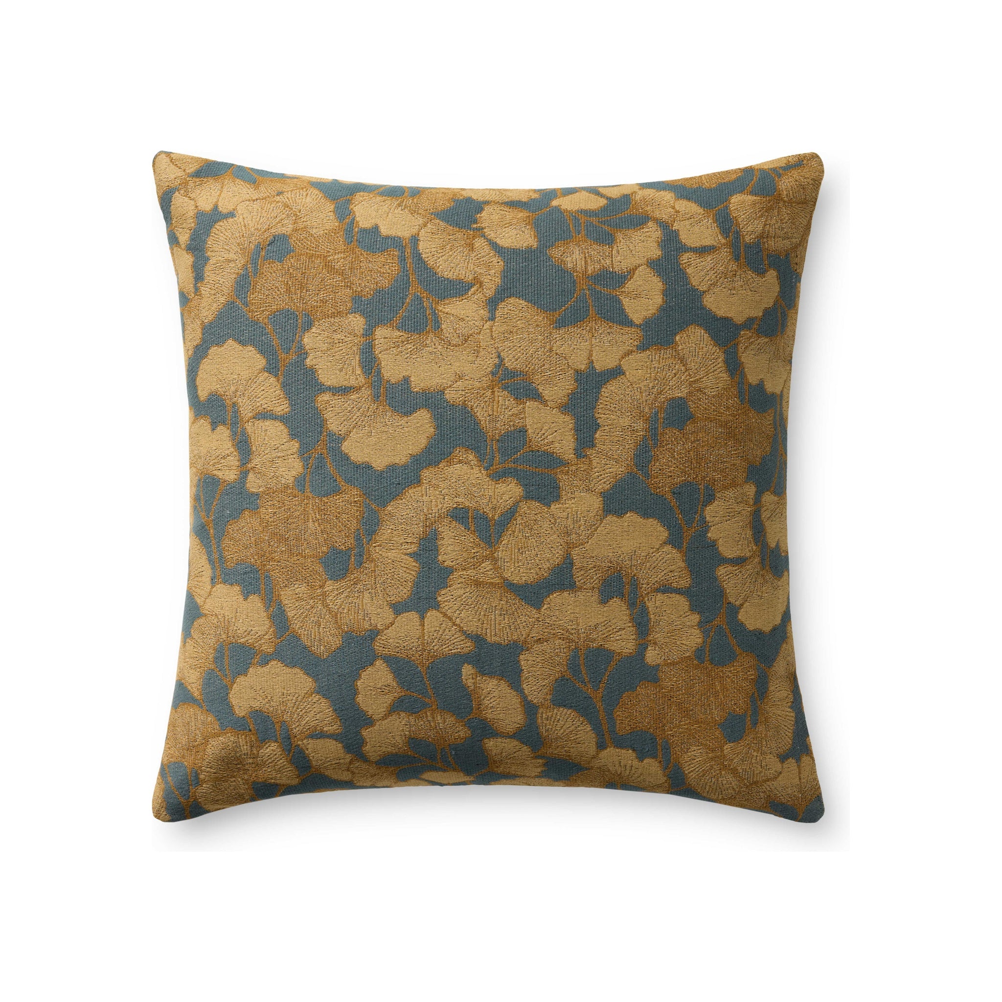 Chris Loves Julia x Loloi Fawn Pillow, Blue / Gold 22x22 Cover Only