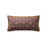Chris Loves Julia x Loloi Posie Pillow Throw Pillows Loloi Wine / Multi 12x27 Cover Only