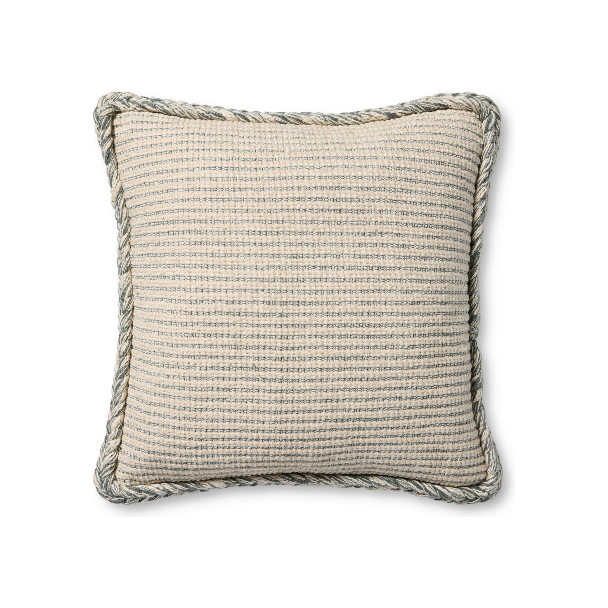 Amber Lewis x Loloi Oroville Pillow, Natural / Blue 18x18 Cover Only