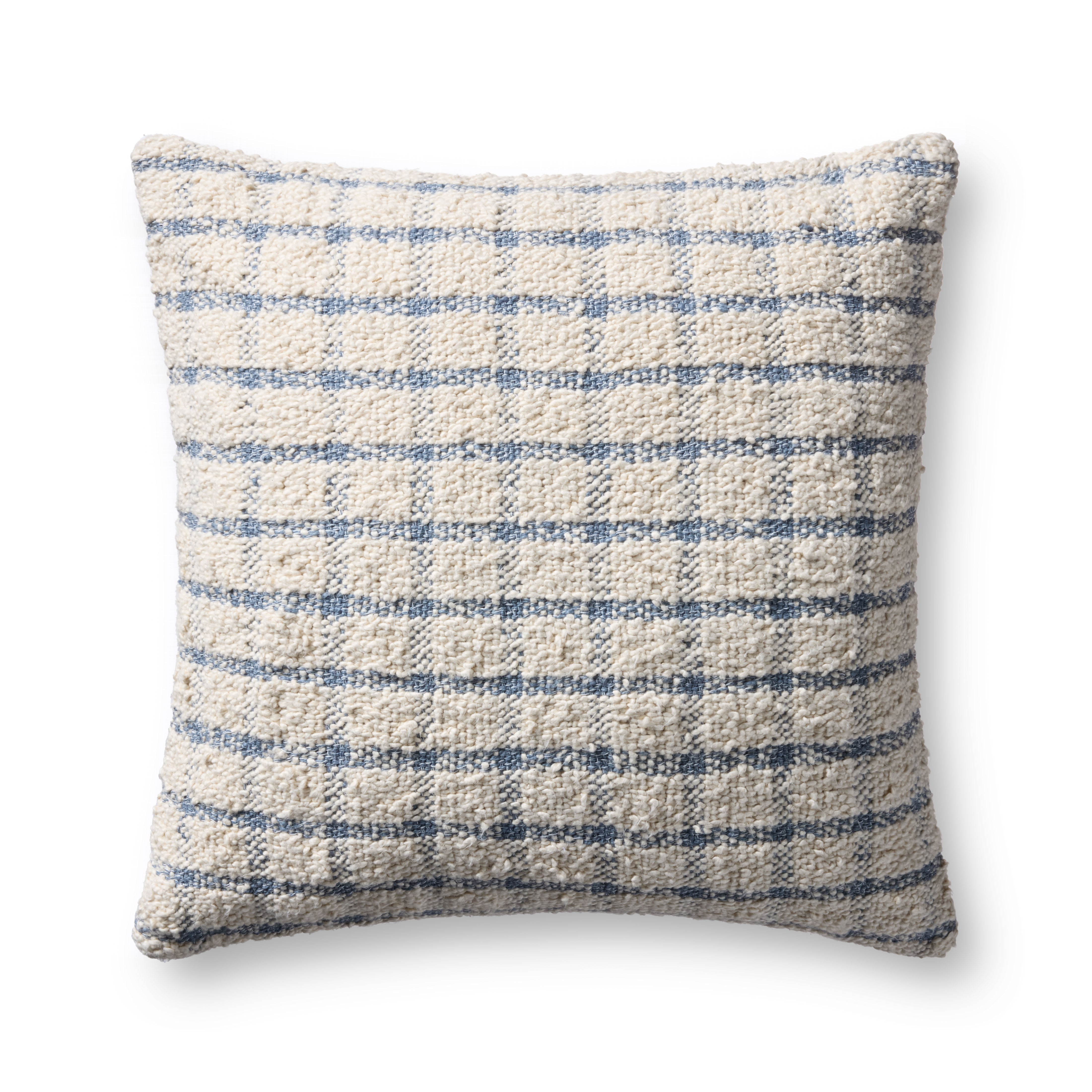 Magnolia Home by Joanna Gaines x Loloi Erin Ivory / Blue Pillow, Cover Only