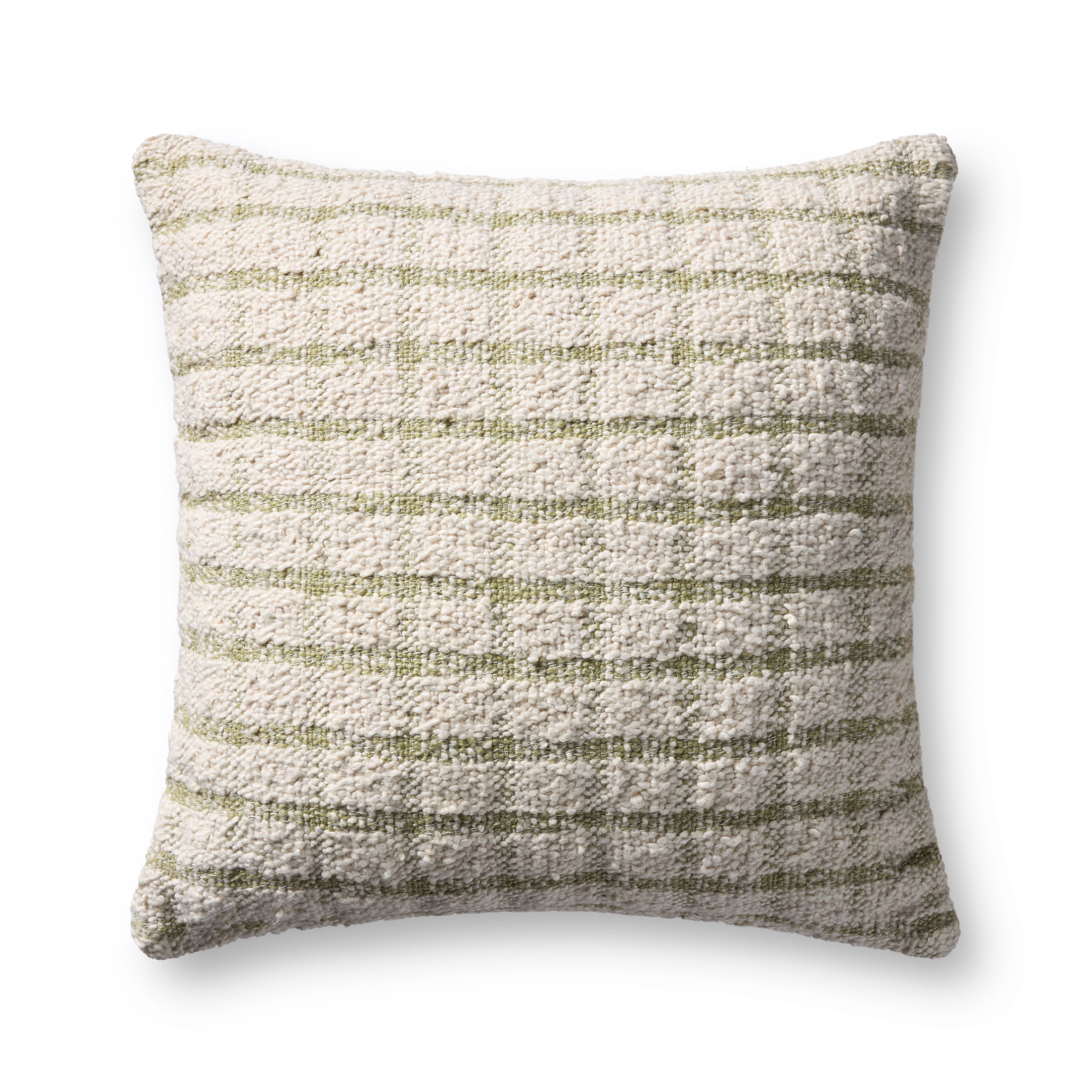 Magnolia Home by Joanna Gaines x Loloi Erin Ivory / Green Pillow, Cover Only