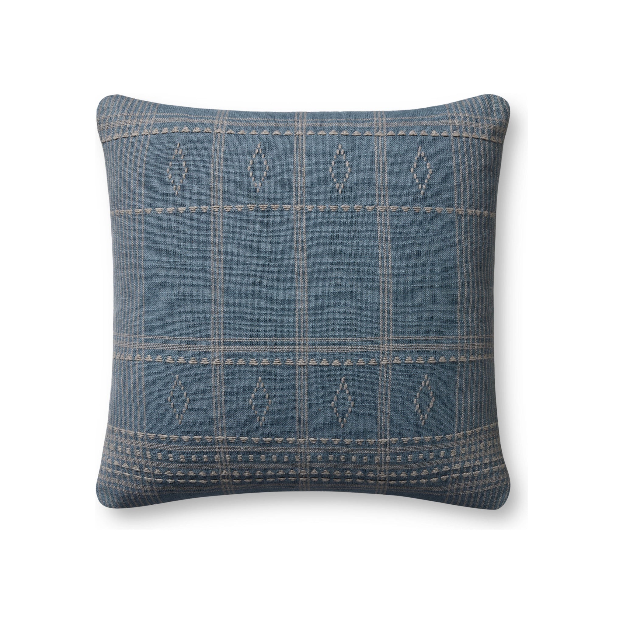 Angela Rose x Loloi Lina Pillow, Blue / Slate 18" x 18" Cover Only
