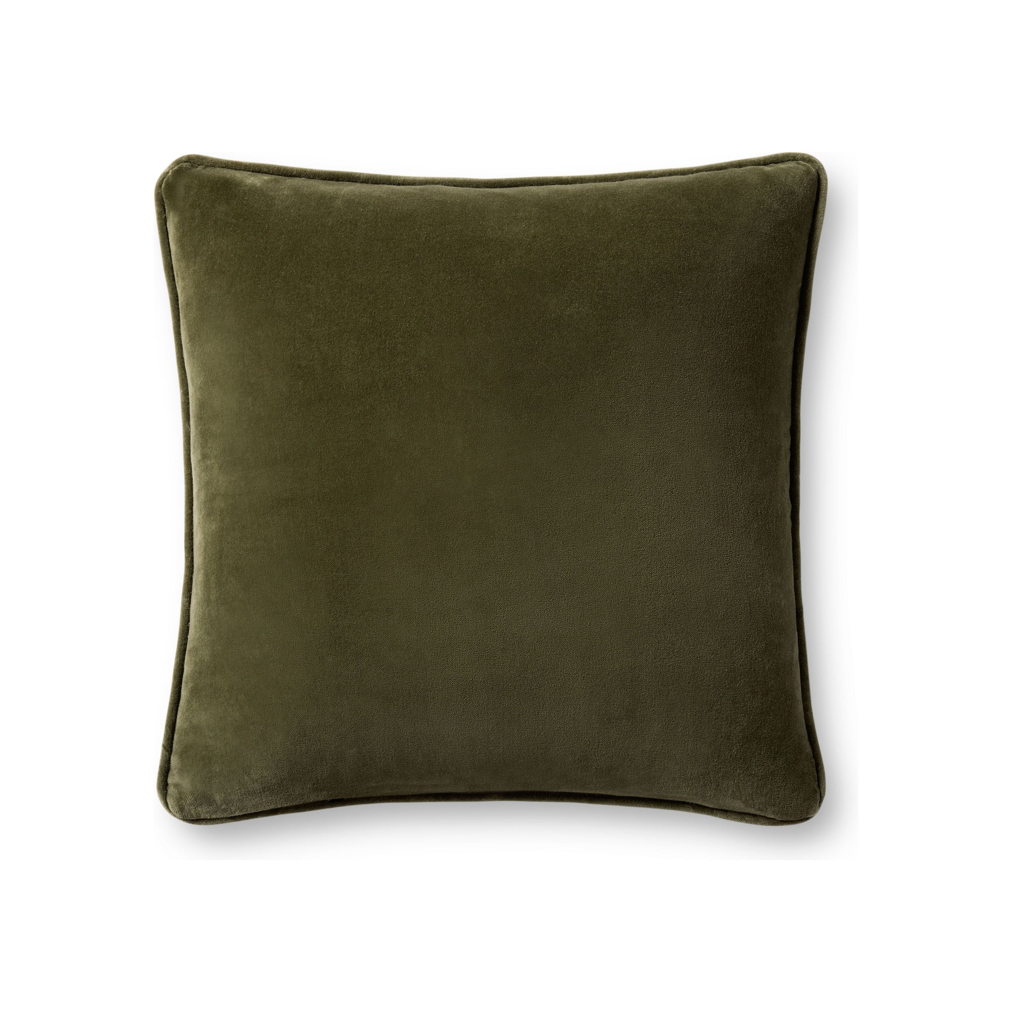 Magnolia Home by Joanna Gaines x Loloi Lydia Pillow, Green 18x18 with Down Insert