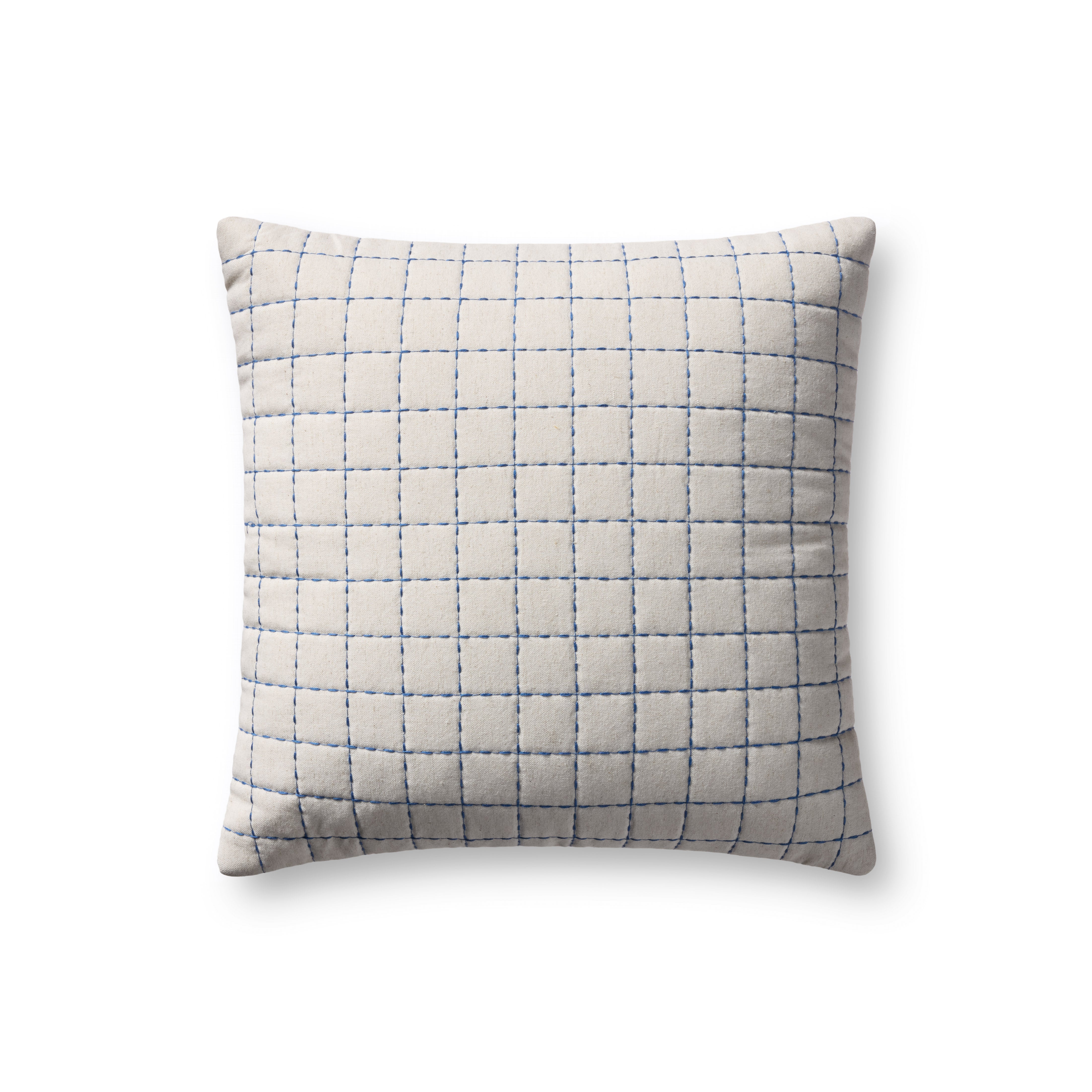 Magnolia Home by Joanna Gaines x Loloi Hattie Natural / Blue Pillow, Cover Only