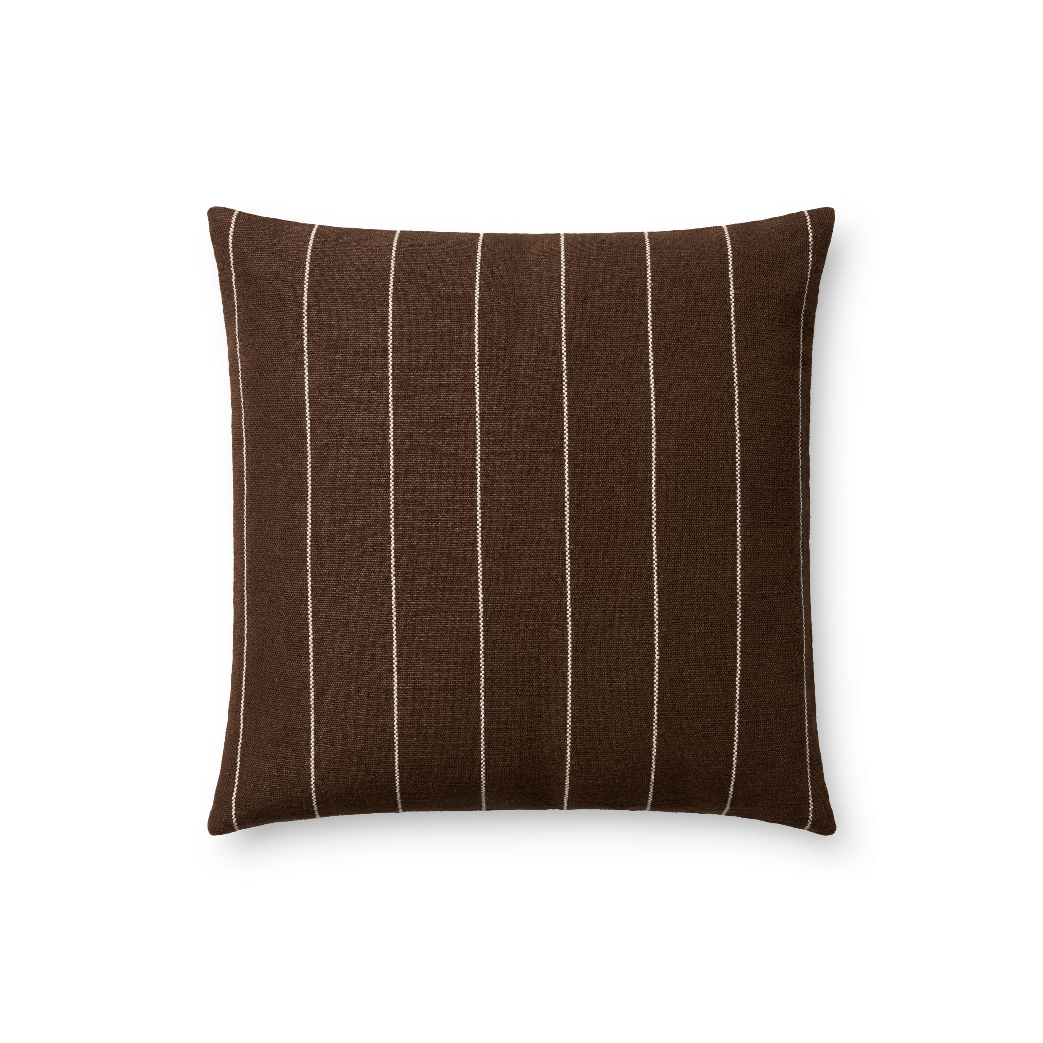 Amber Lewis x Loloi Keisha Pillow, Chocolate / Natural 18x18 Cover Only
