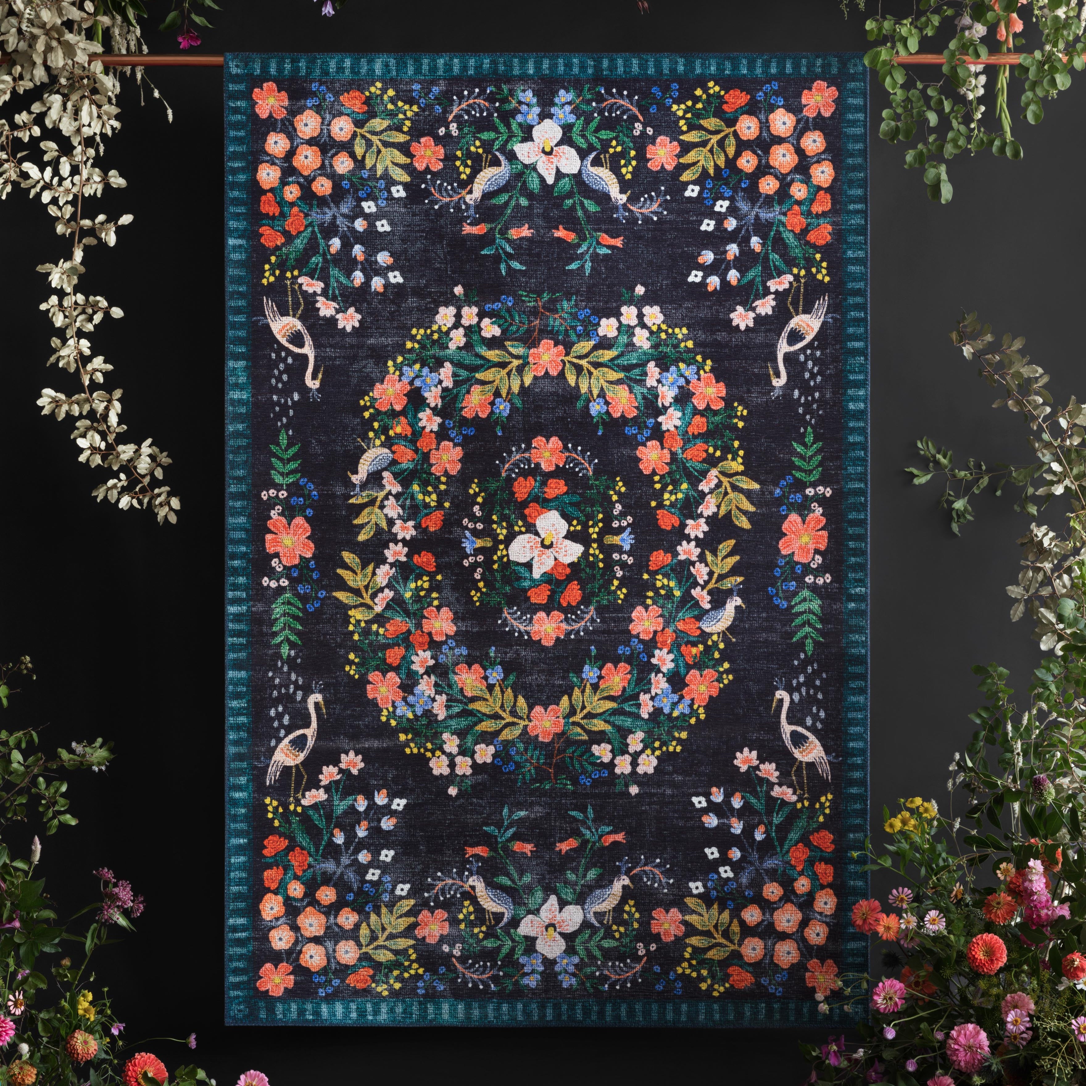 Rifle Paper Co. x Loloi Palais Black / Multi Rug 2-patterned rugs Loloi
