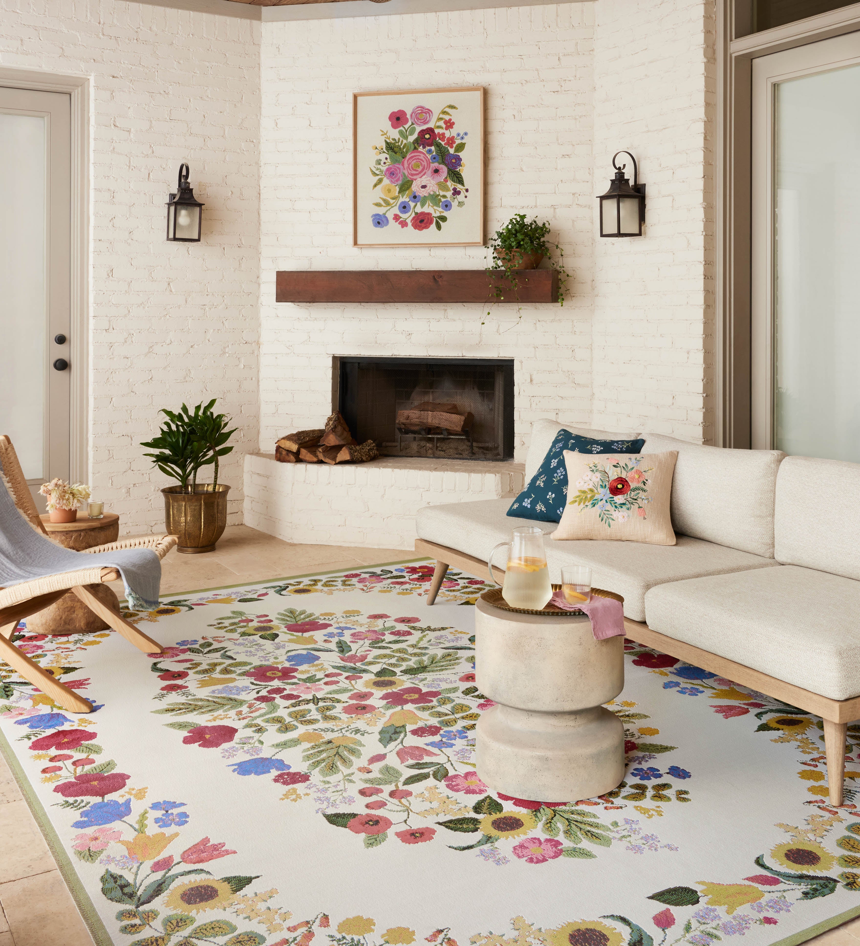 Rifle Paper Co. x Loloi Perennial Cream Sample Rug RUGS - synthetic Loloi
