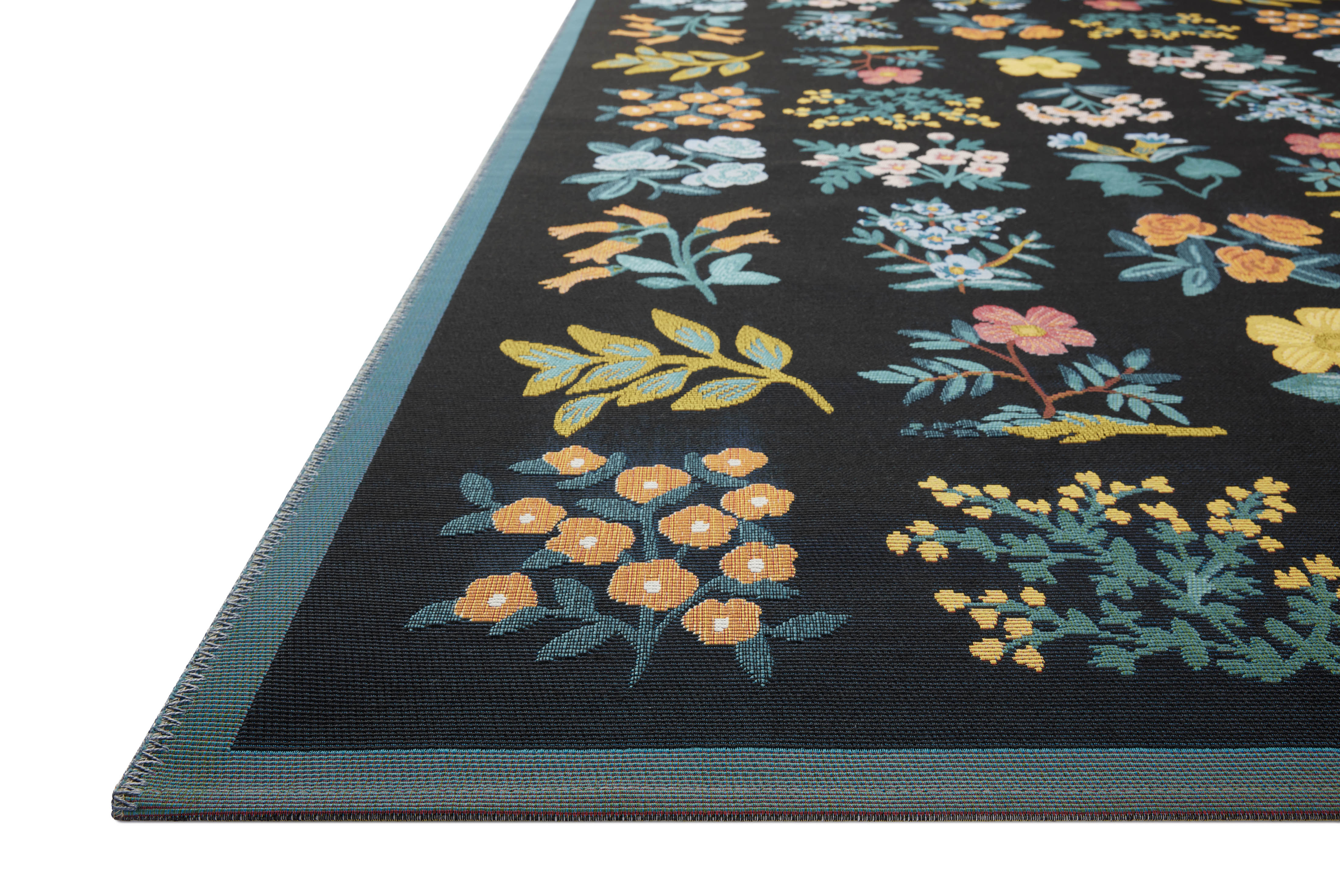 Rifle Paper Co. x Loloi Perennial Black Sample Rug No.2 RUGS - synthetic Loloi