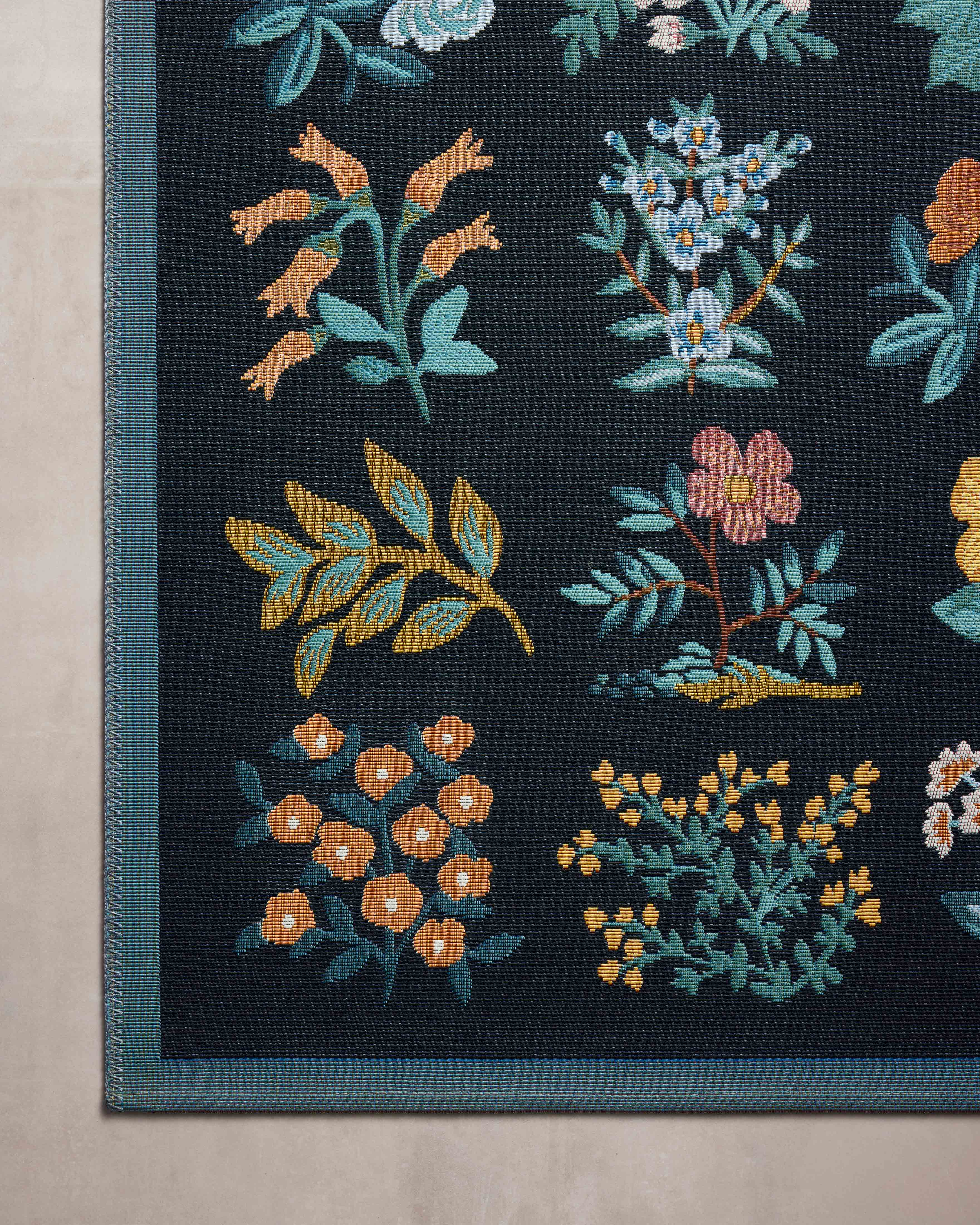 Rifle Paper Co. x Loloi Perennial Black Rug No.2 RUGS - synthetic Loloi