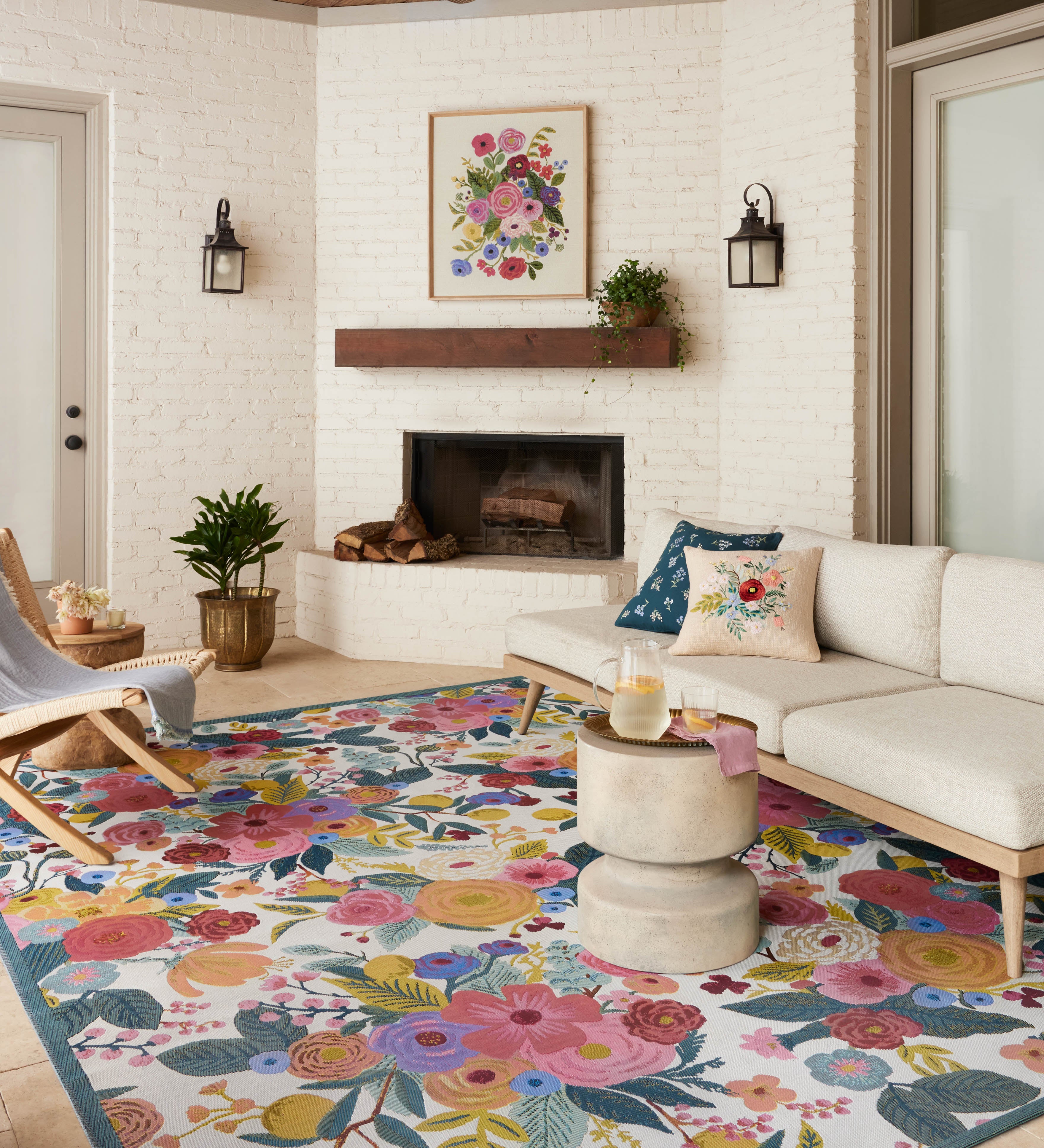 Rifle Paper Co. x Loloi Perennial Garden Party Rose / Multi Rug – view 2