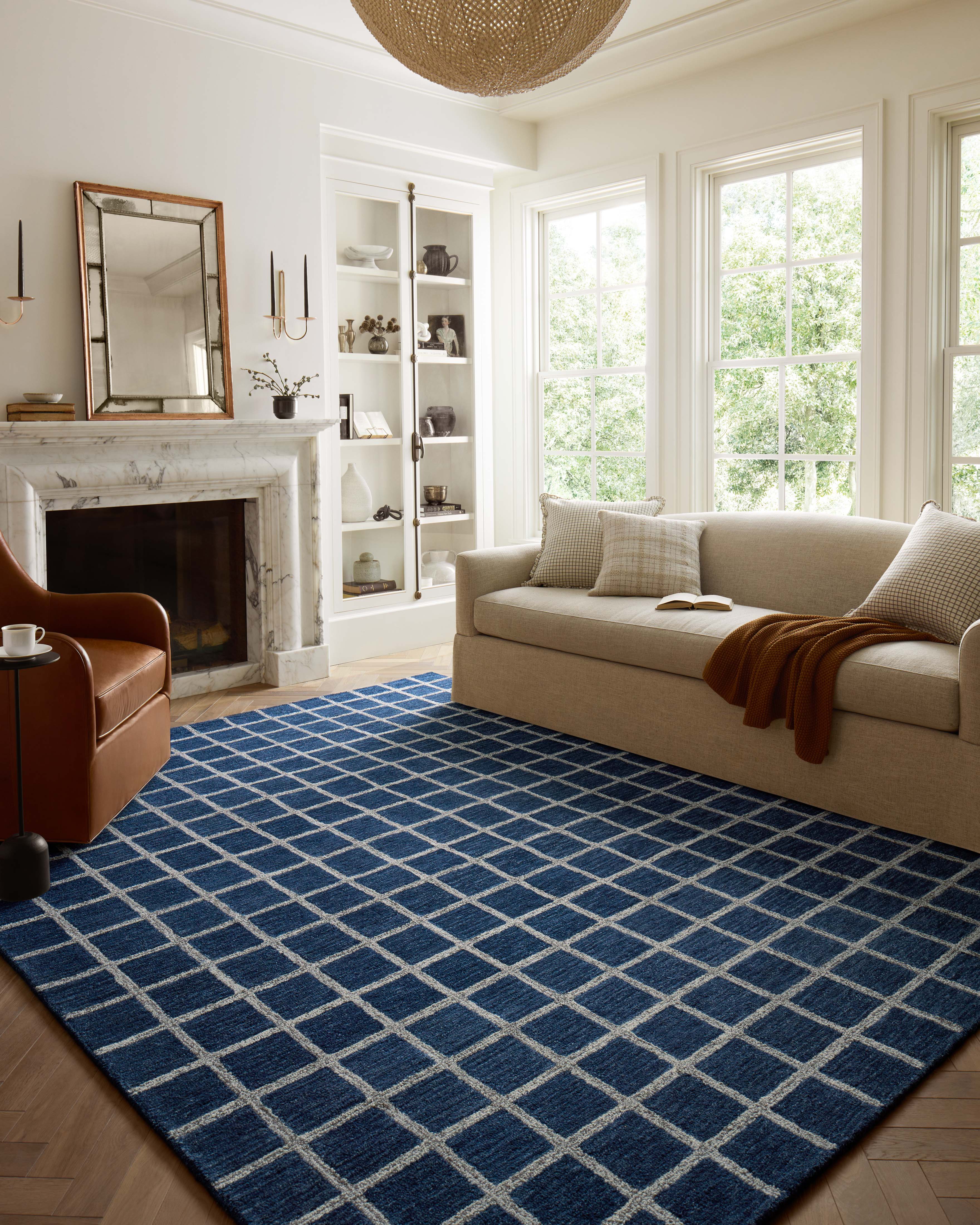 Chris Loves Julia x Loloi Polly Navy / Silver Rug 0-RUGS - jute Loloi