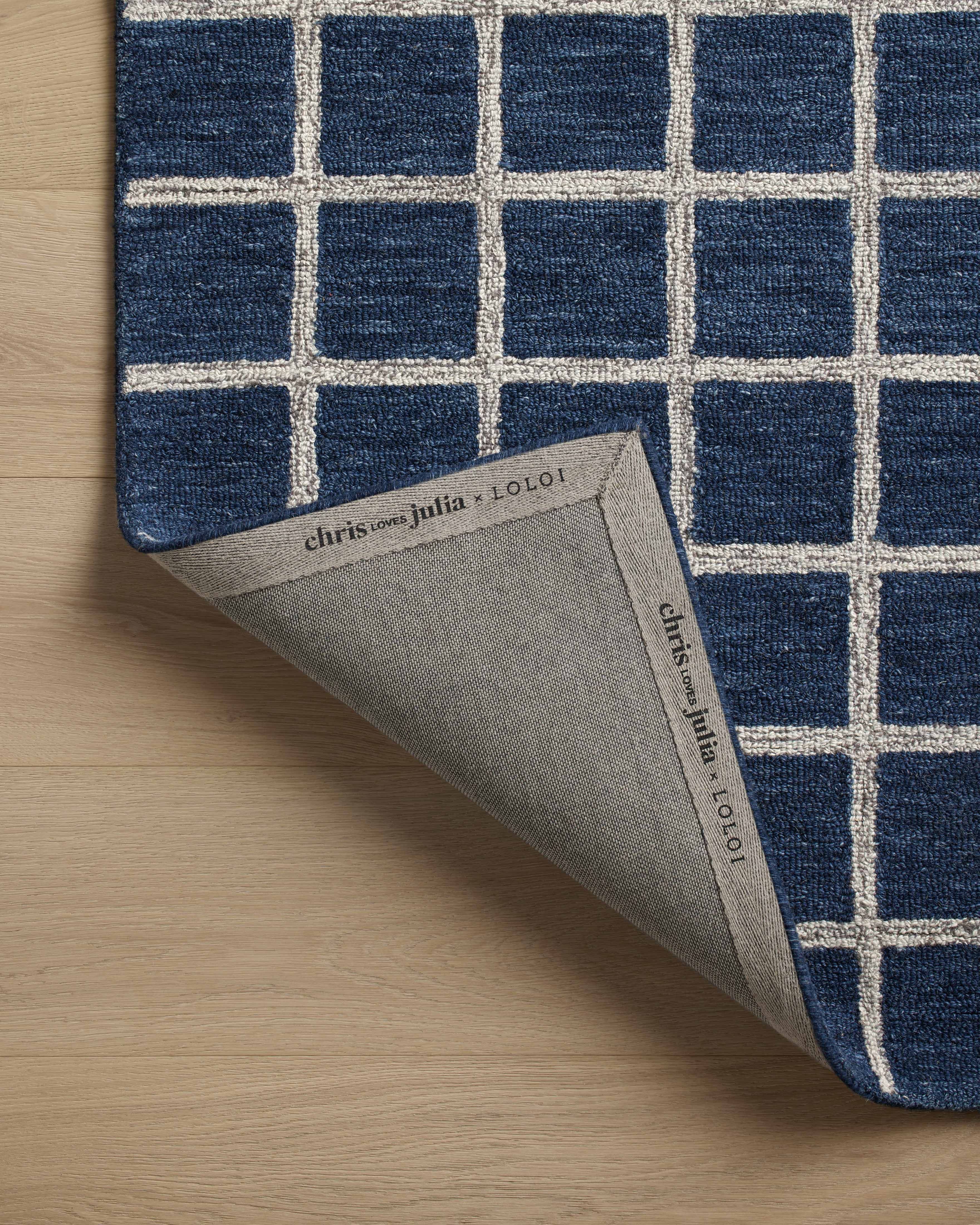 Chris Loves Julia x Loloi Polly Navy / Silver Rug 0-RUGS - jute Loloi