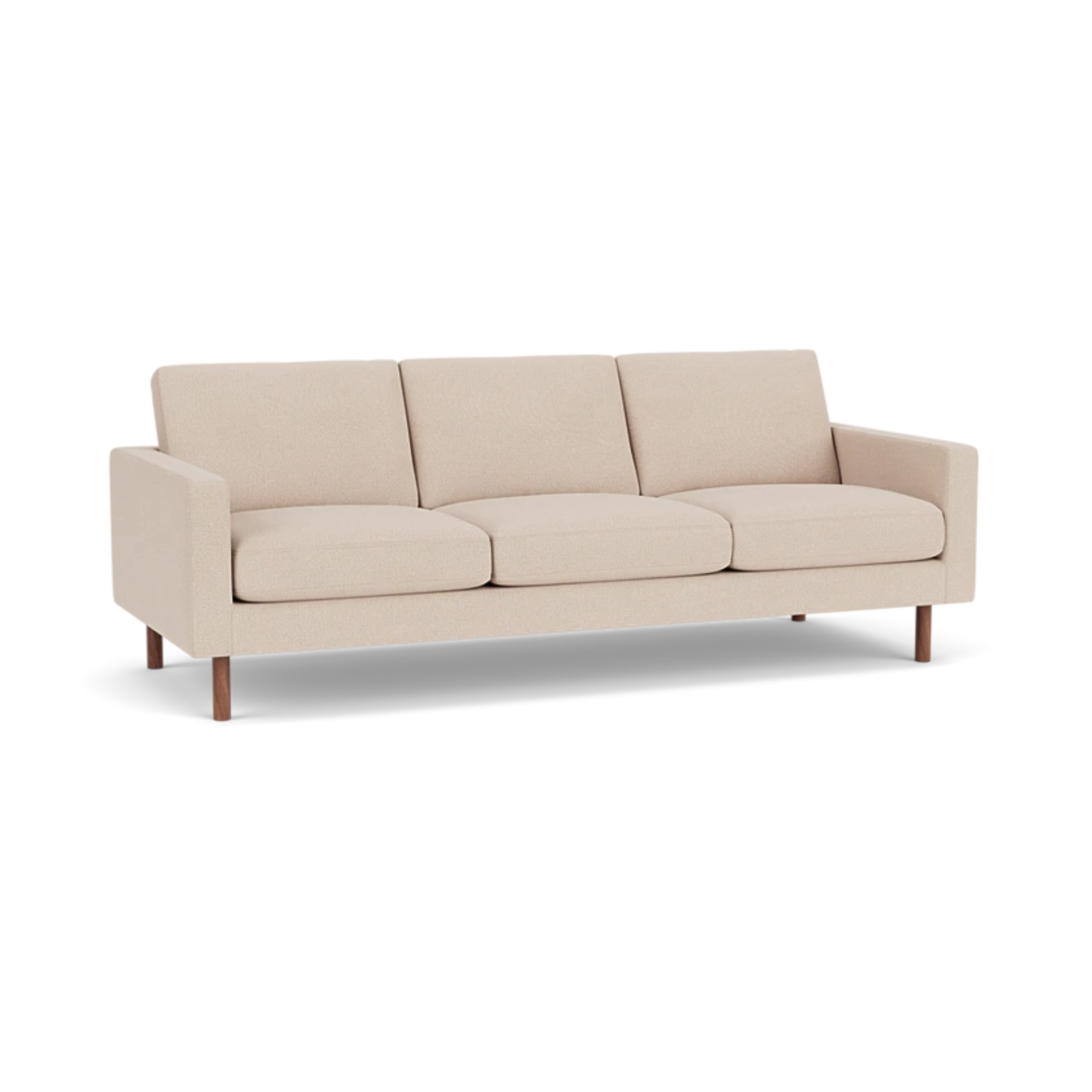 EQ3 Custom Fabric Joan 87" Sofa - Walnut Leg