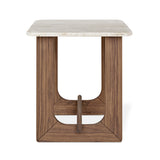 Gus* Modern Portico End Table FURNITURE - end table Gus Classic Walnut Travertine Natural