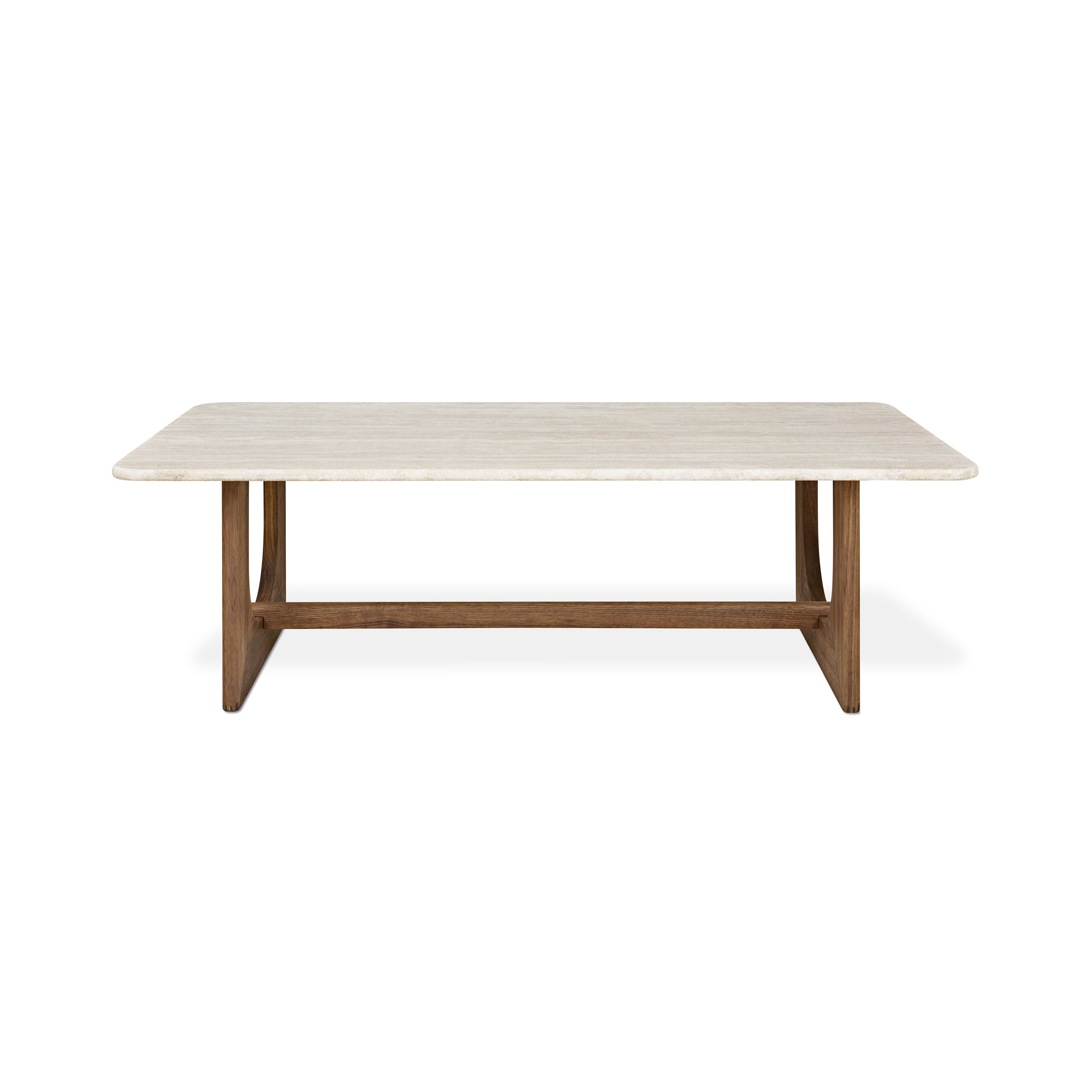 Gus* Modern Portico Rectangle Coffee Table FURNITURE - coffee table Gus Classic Walnut Travertine Natural