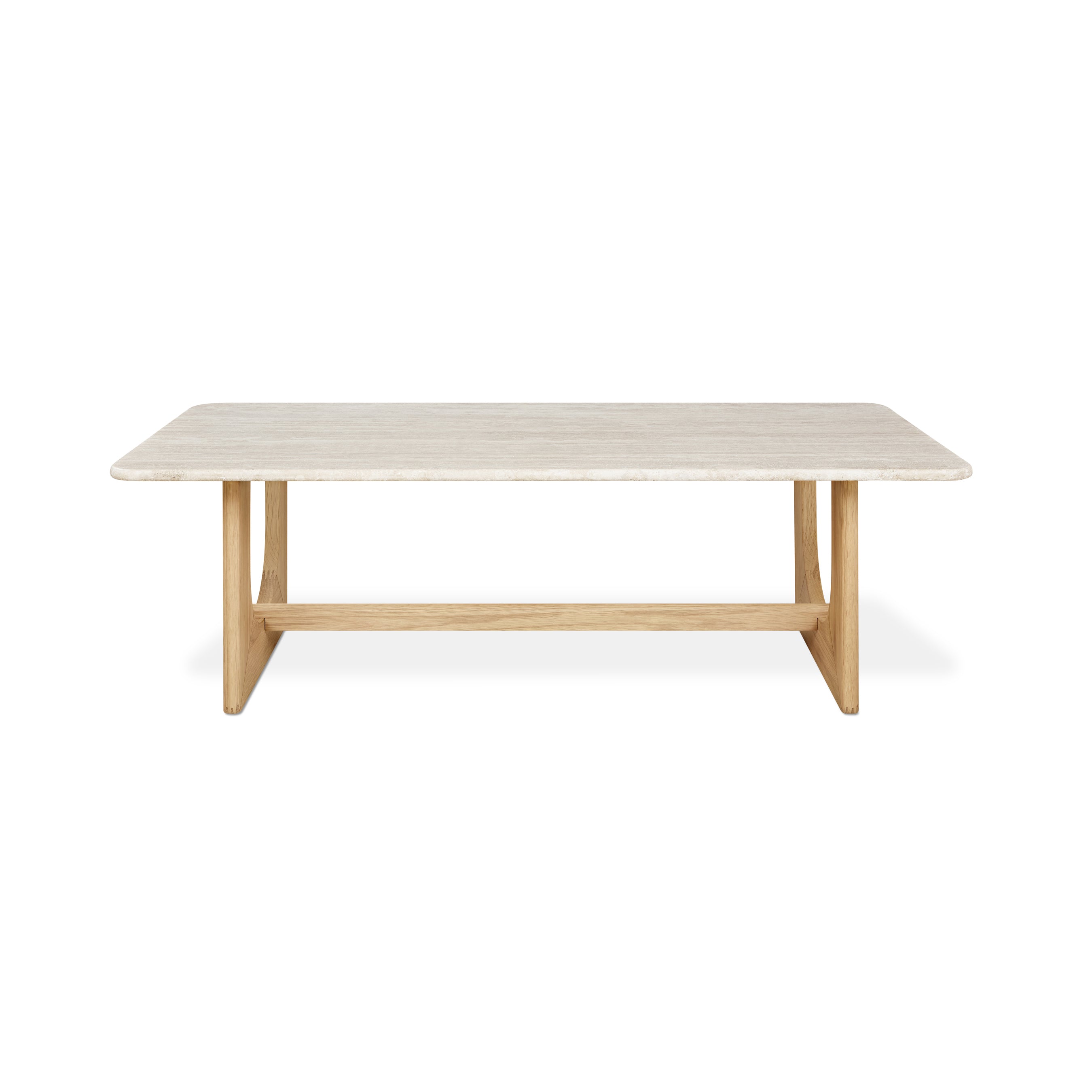 Gus* Modern Portico Rectangle Coffee Table FURNITURE - coffee table Gus White Oak Travertine Natural