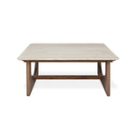 Gus* Modern Portico Square Coffee Table FURNITURE - coffee table Gus Classic Walnut Travertine Natural