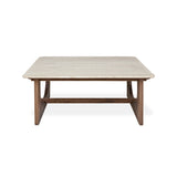 Gus* Modern Portico Square Coffee Table FURNITURE - coffee table Gus Classic Walnut Travertine Natural