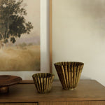 Metal Planter with Antique Brass Finish - Rug & Weave