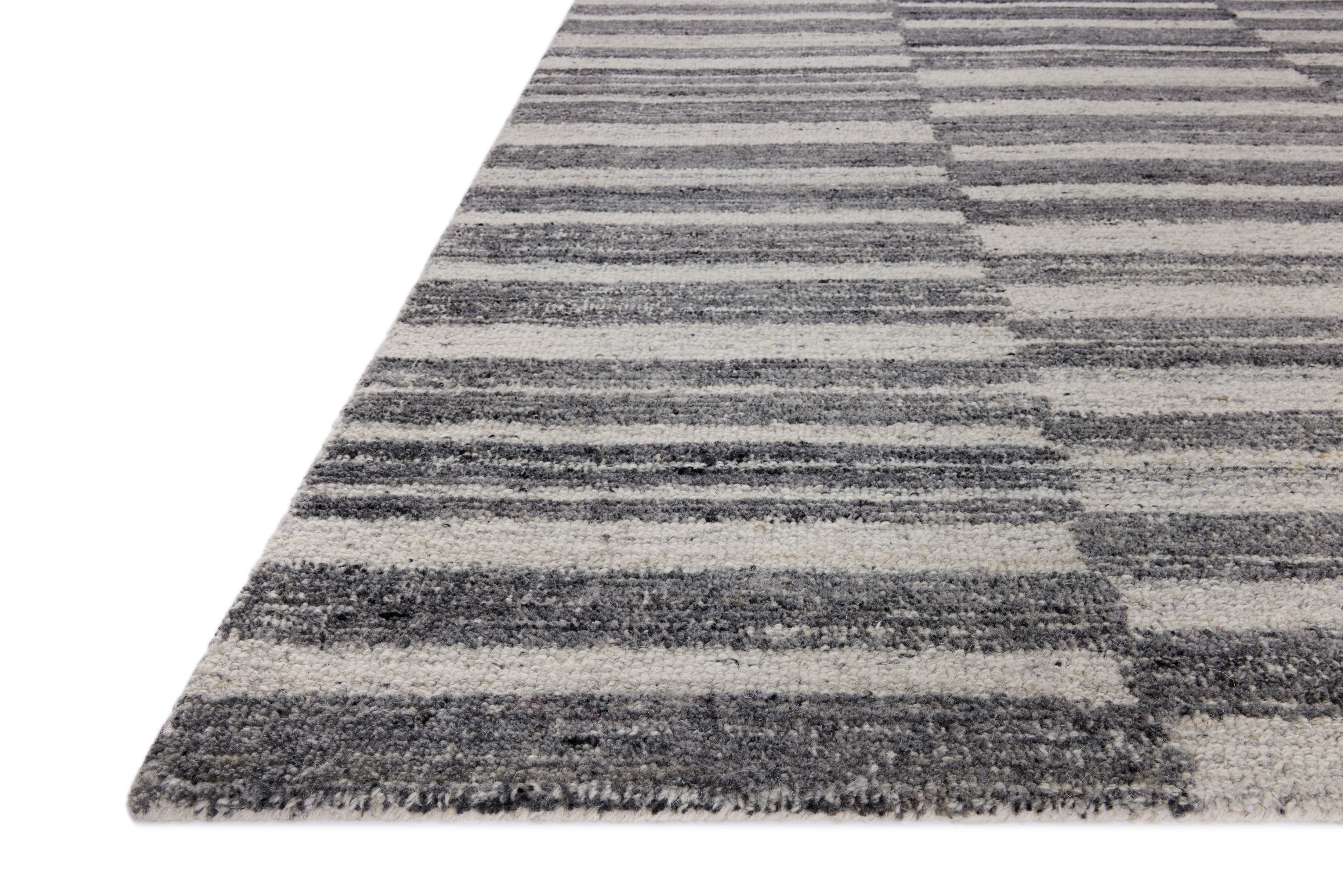 Magnolia Home by Joanna Gaines x Loloi Rae Charcoal / Mist Rug 0-RUGS-wool Loloi