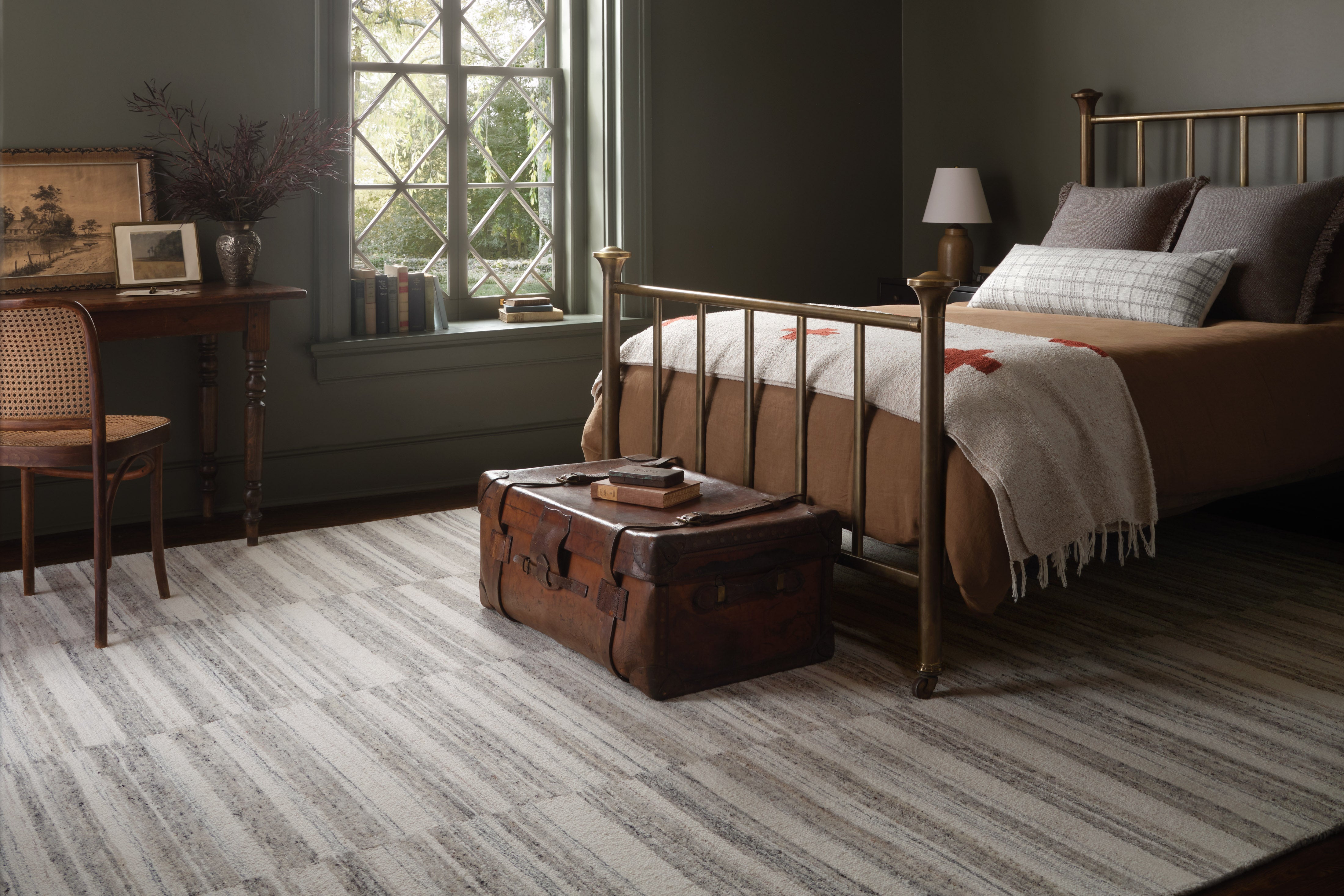 Magnolia Home by Joanna Gaines x Loloi Rae Stone / Ivory Rug 0-RUGS-wool Loloi