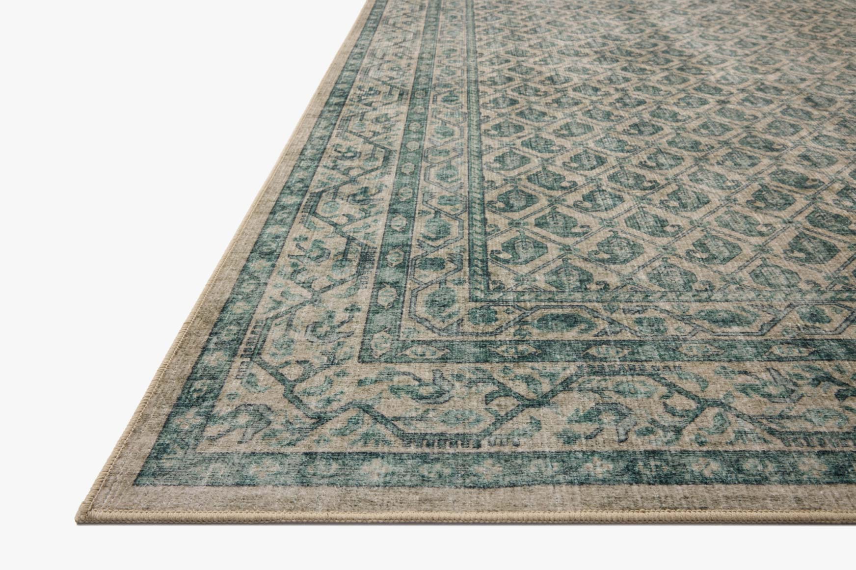Chris Loves Julia x Loloi Ramona Bone / Teal Rug - Rug & Weave