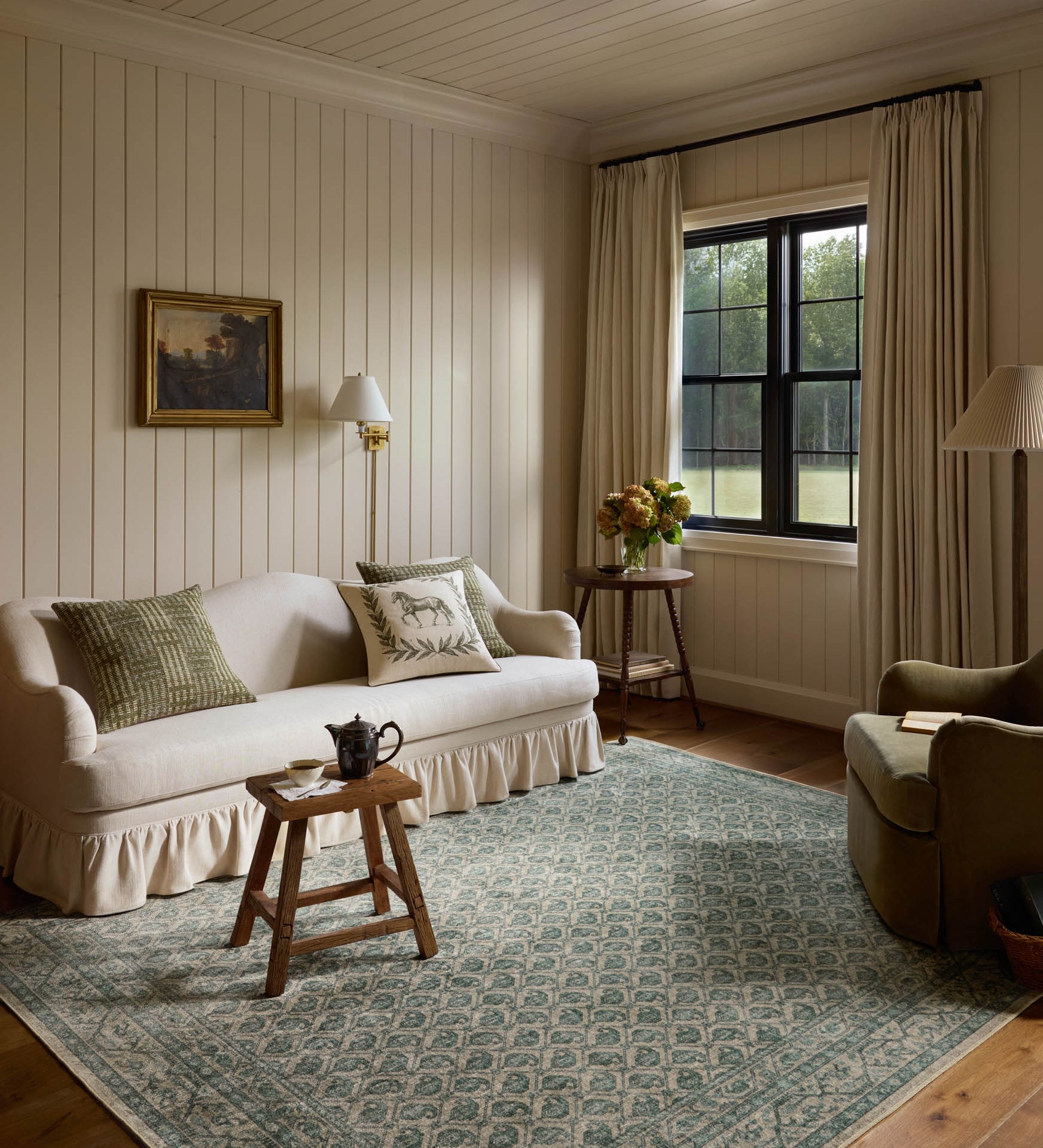 Chris Loves Julia x Loloi Ramona Bone / Teal Rug - Rug & Weave